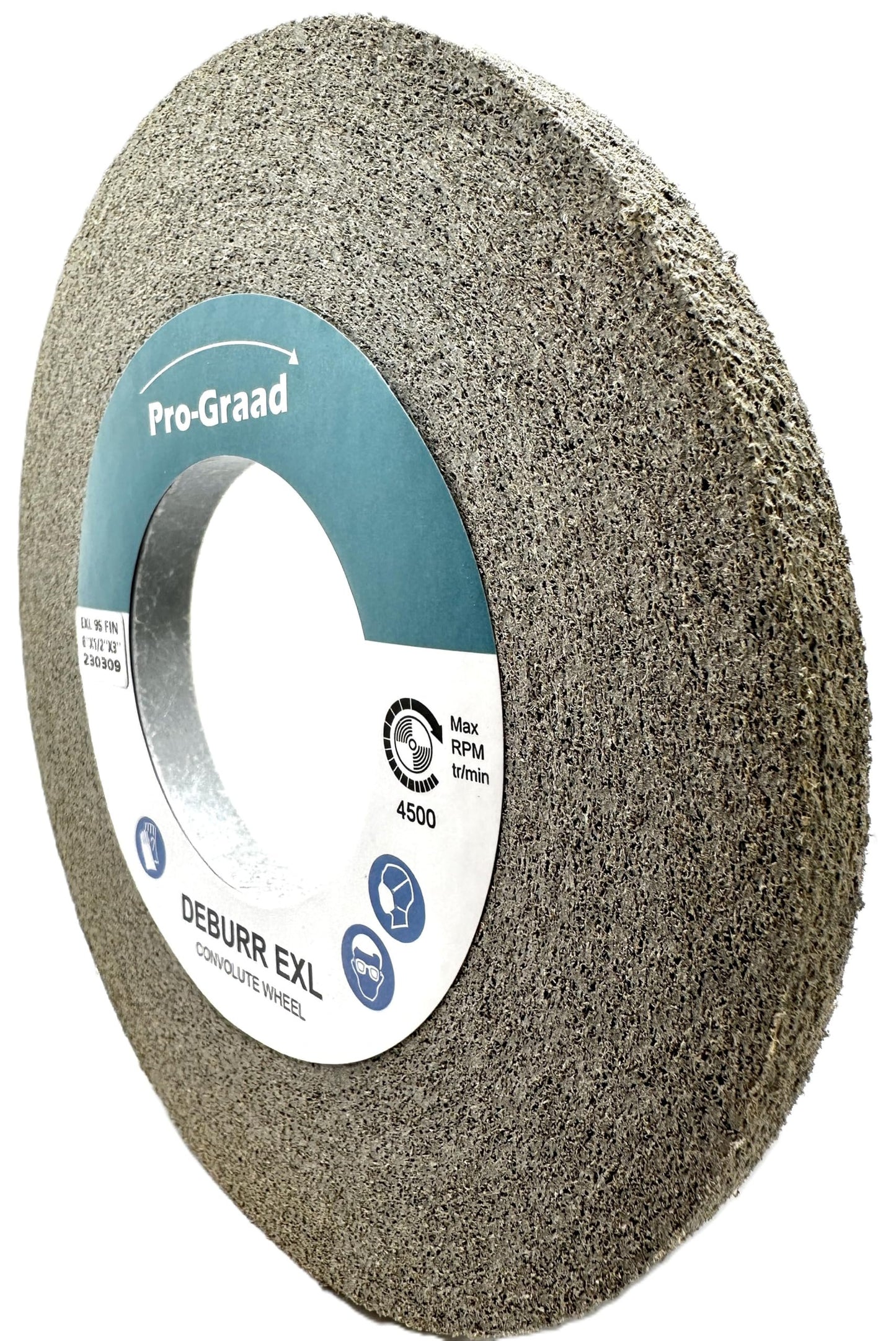 Pro-Graad EXL Deburring Wheel - 8" x 1/2" x 3" 9S Fine Grit - Silicon Carbide - Metal Deburring, Finishing and Polishing Wheel - Convolute - 05791 - (1 Pack)