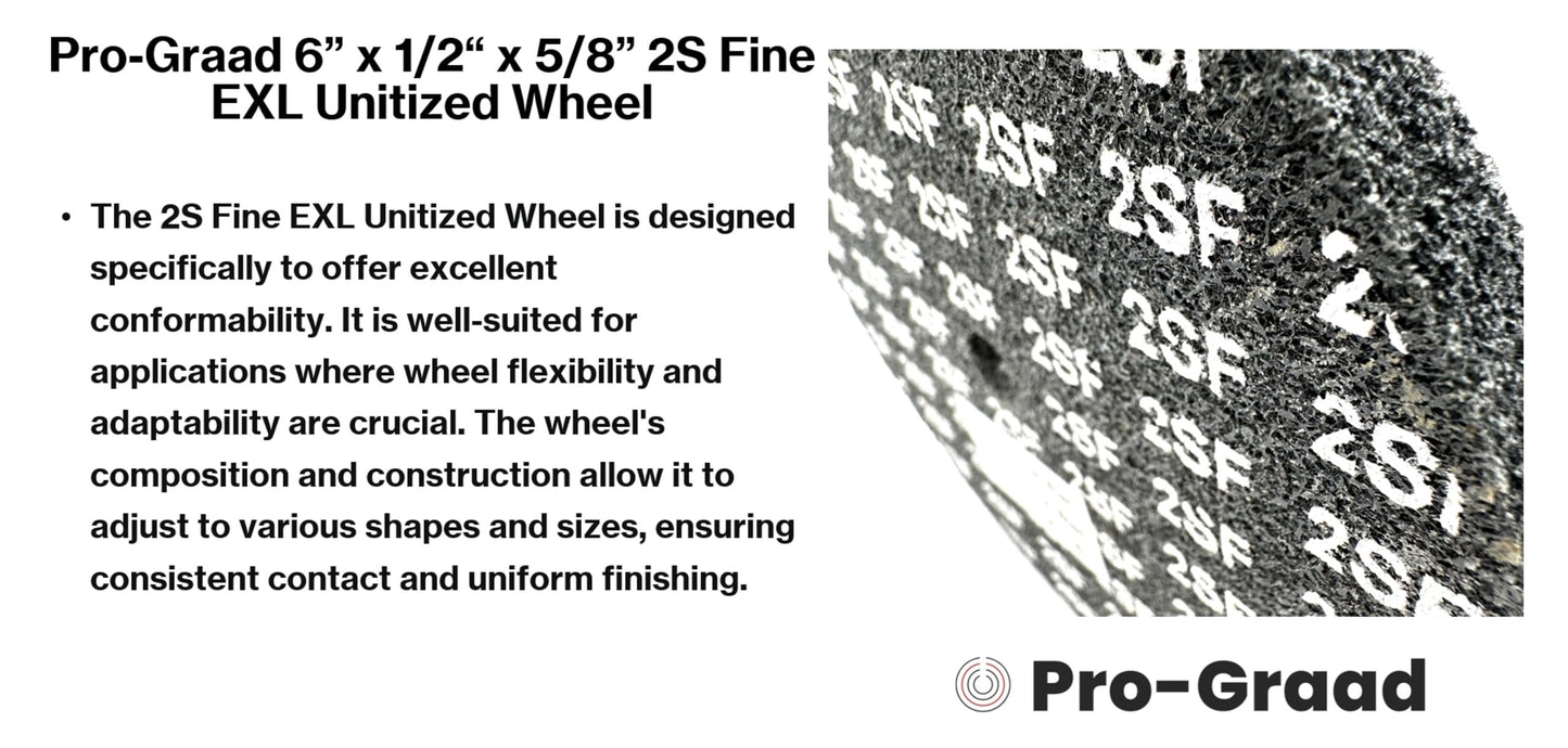 Pro-Graad EXL Unitized Wheel, Silicon Carbide, 6" Diameter x 1/2" Wide x 5/8" Arbor, 2S Fine | 15831 | (Pack of 1)