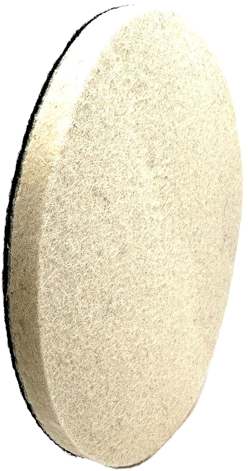 Pro-Graad 5" Wool Polishing Pads, 3pcs Wool Felt Polishing Pad Buffing Wheels Flocking Hook & Loop Backing for Random Orbital Sander, Pack of 3