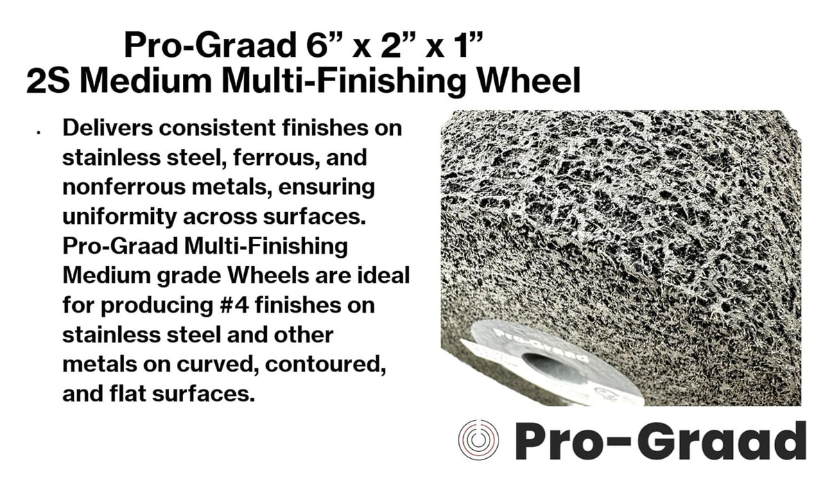 Pro-Graad Multi-Finishing Wheel 6" x 2" x 1", 2S Medium, 13177