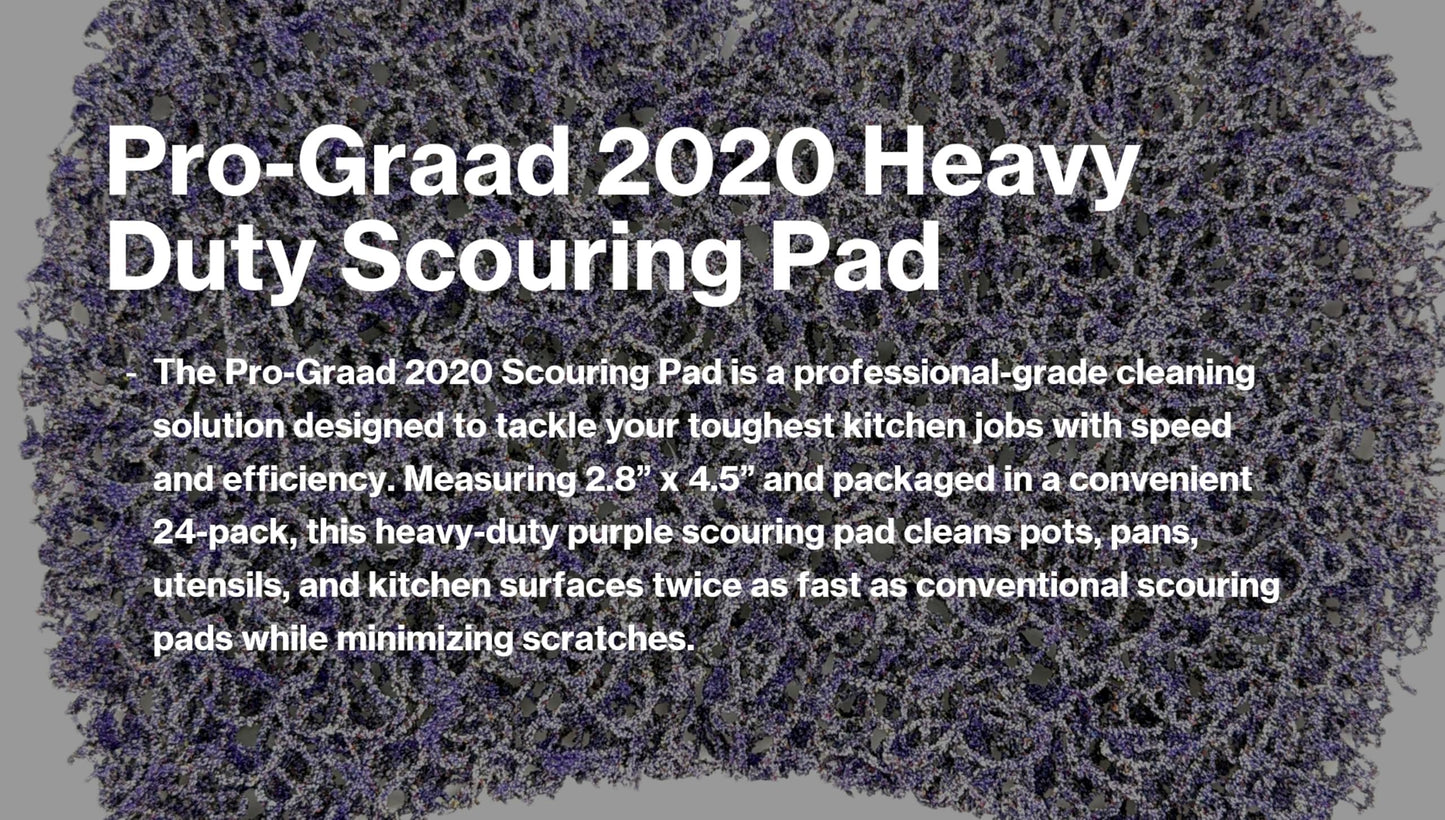 Pro-Graad 2020 Scouring Pad, 2.8” x 4.5”, 24 Pack, Professional Grade Heavy Duty Scour Pad, Bow-Tie Shape, 59033