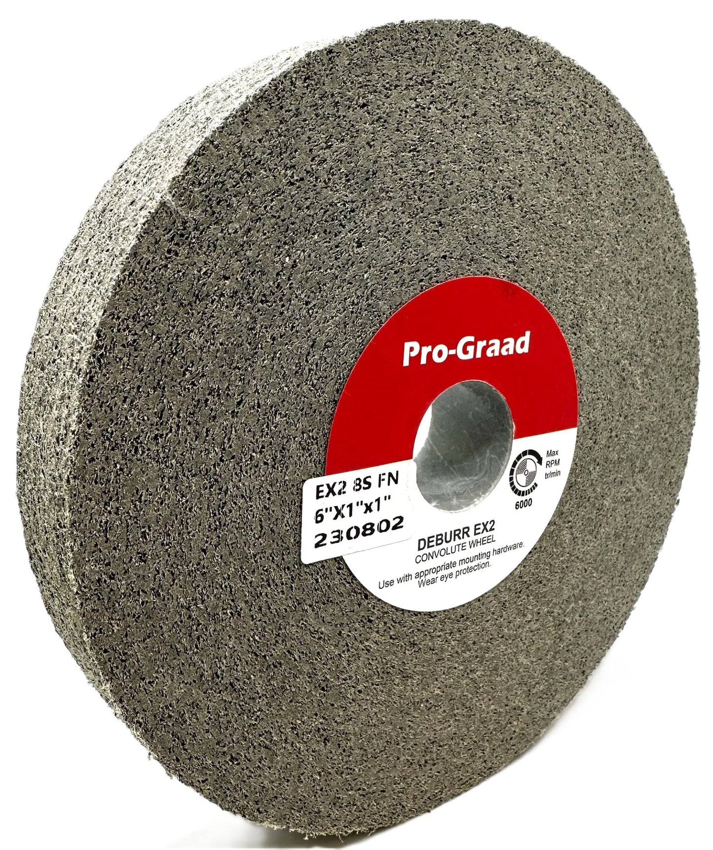 Pro-Graad EX2 Convolute Deburring Polishing Wheel - 6" x 1" x 1" 8S Fine Grit Silicon Carbide - Extra Durable - Metal Deburring, Finishing and Polishing Wheel - Convolute - 17218 - (1 Pack)