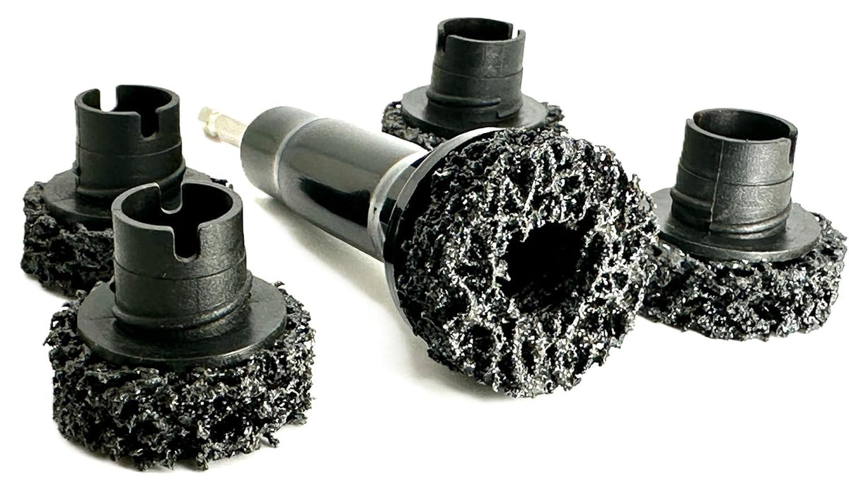 Pro-Graad Wheel Hub Resurfacing Kit, Brake Hub Cleaning Pad 6 Piece Kit – Hub Surface & Stud Cleaner – Quick Rust Removal for Lug Studs & Rotors, Fits Power Drill, Includes Holder & 5x 1-1/2” Discs