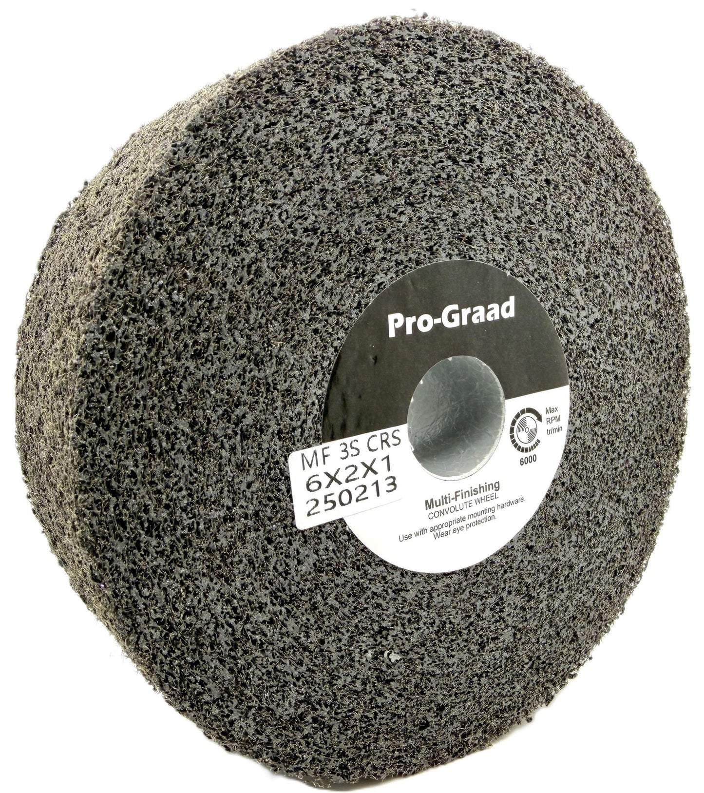 Pro-Graad Multi-Finishing Wheel – 6” x 2” x 1” 3S Coarse Grit Silicon Carbide - Stainless Steel Finishing Convolute Wheel – for #3 Finish - 1 Pack