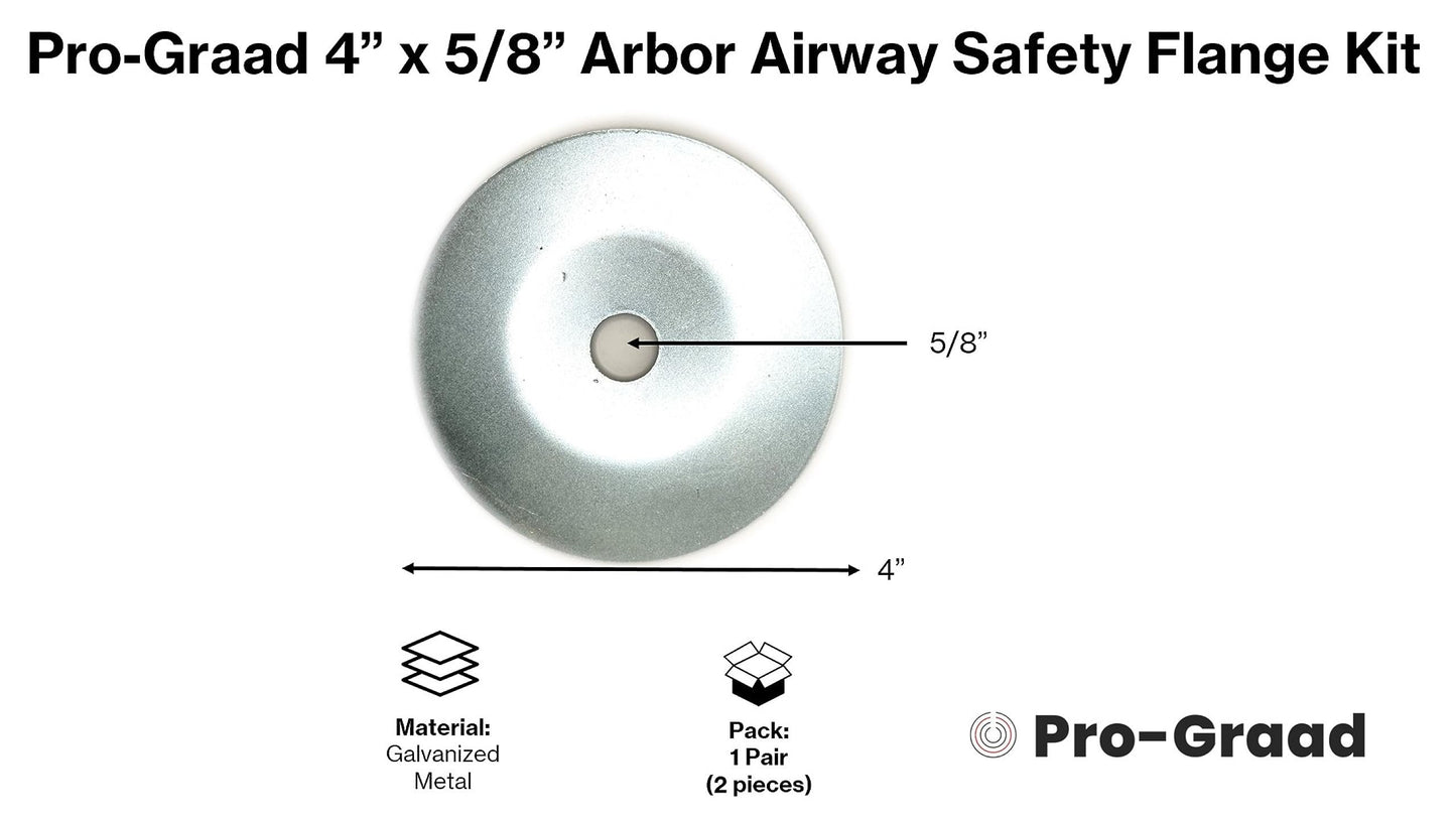Pro-Graad 4" Airway Flange Kit, 4” x 5/8” Airway Buff Safety Flange Kit, Compatible for Angle Grinder with 5/8” Shaft, 1 Set