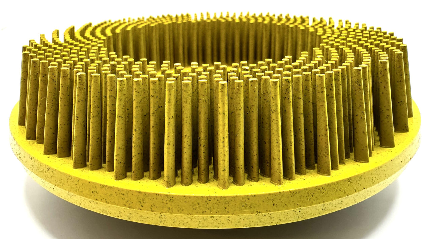 Pro-Graad 4-1/2” x 5/8”-11 80 Grit Yellow Bristle Disc | Ceramic-Aluminum Oxide Abrasive Bristle Disc with 5/8”-11 Fast Change Hub | Remove Coatings Paint Rust Contaminants Weld Burn | Pack of 1