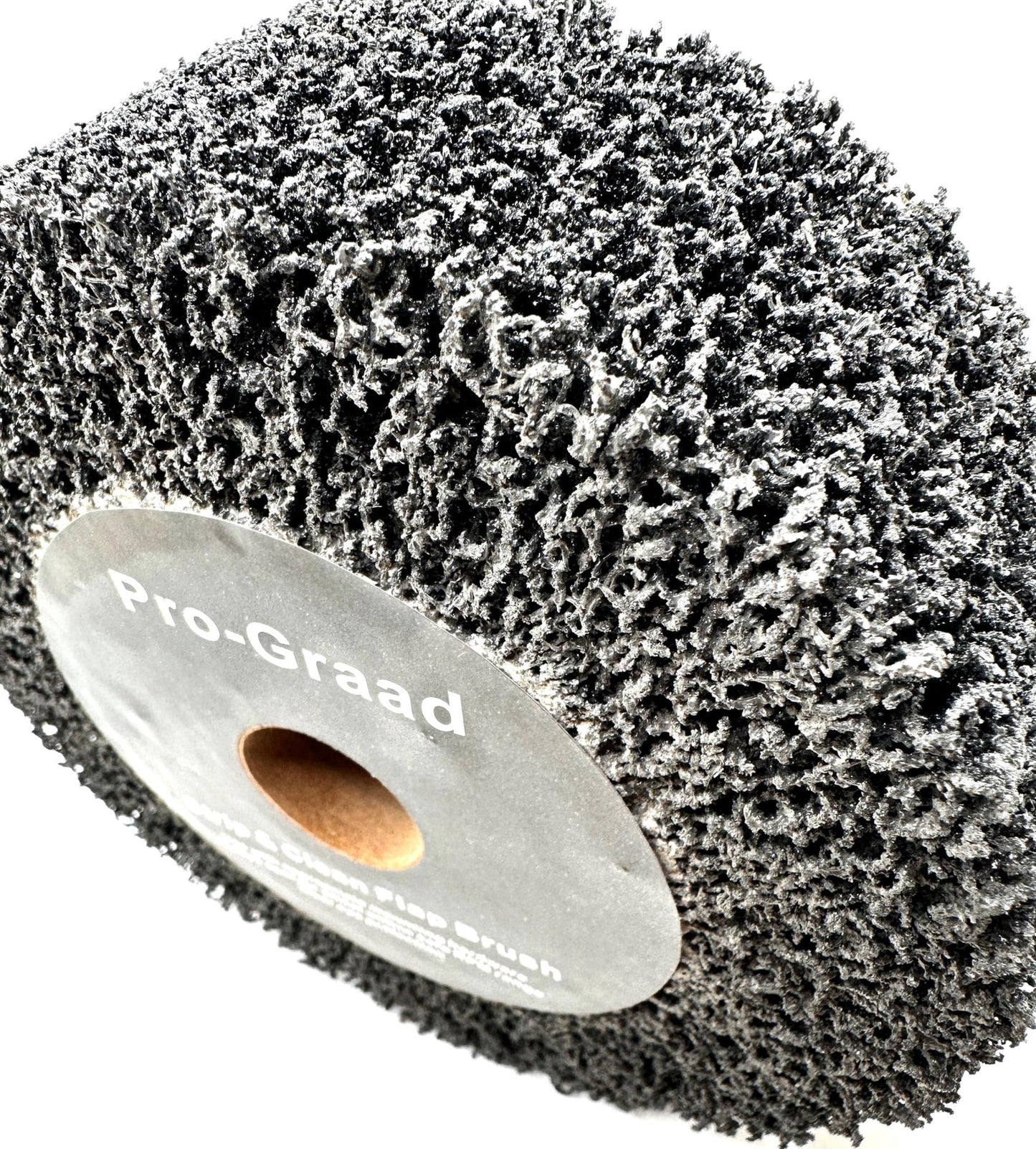 Pro-Graad 6” x 2” Black 40 Grit Extra Coarse Non-Woven Bench Grinder Strip & Clean Flap Brush Wheel, Metal Graining, Stripping, Rust & Paint Removal, Compatible for 1/2”, 5/8”, 3/4" Arbor