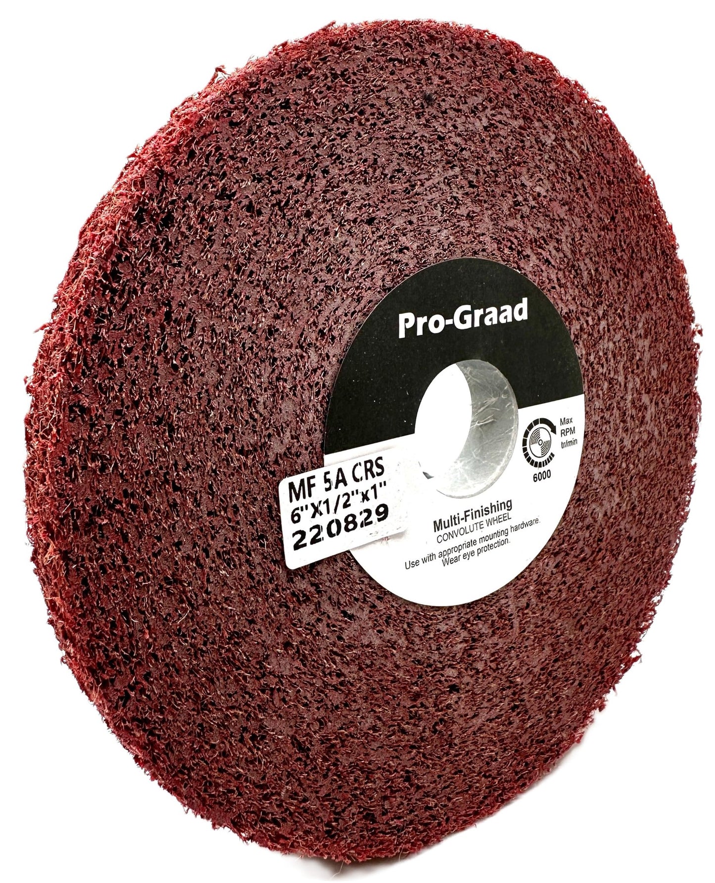 Pro-Graad Metal Finishing Wheel – Aluminum Oxide – Maroon Metal Finish Convolute Wheel – for #3 & #4, Brush, Satin and Mill Finishes – Pack of 1