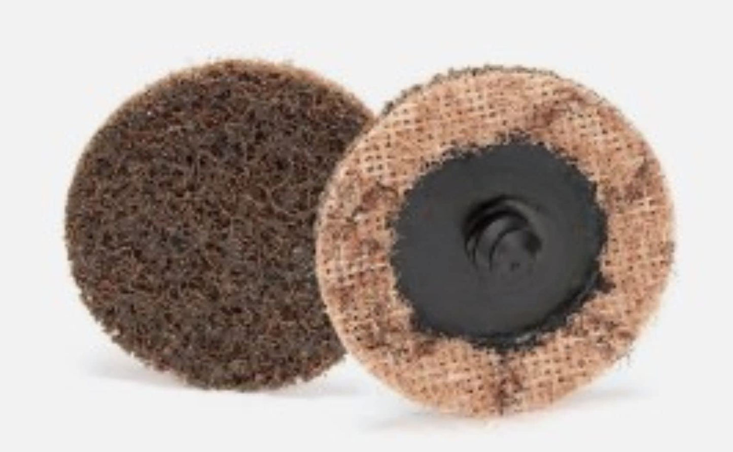 Pro-Graad 2" Quick Change Non-Woven Nylon Surface Conditioning Discs for Deburring Sanding Blending Polishing Paint Removal with Male R-Type Backing, Use with Die Grinder - Brown- (Coarse) - (25 Pack)
