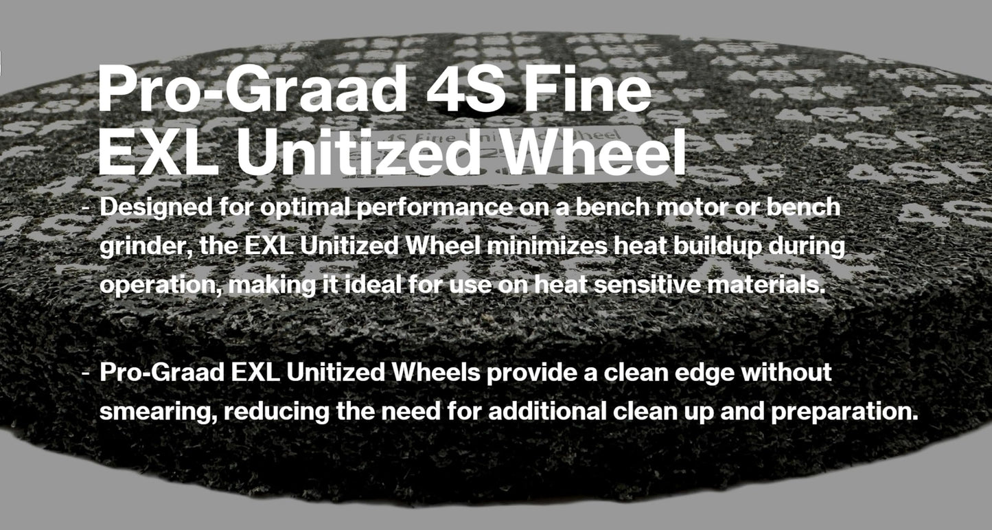 Pro-Graad EXL Unitized Wheel, Silicon Carbide, 6" Diameter x 1/2" Wide x 1/2" Arbor, 4S Fine | 15849 | (Pack of 1)