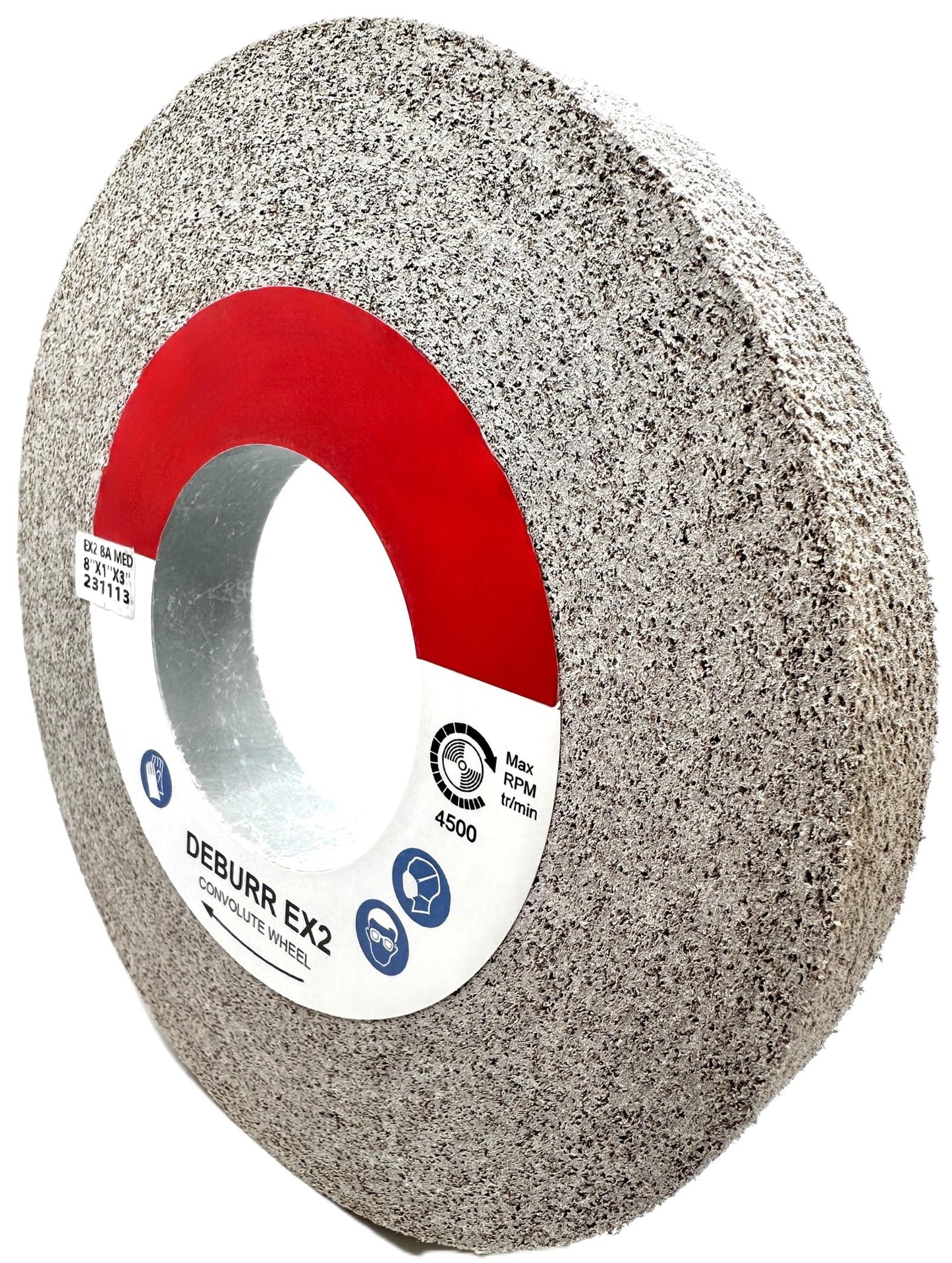 Pro-Graad EX2 Convolute Deburring Polishing Wheel - 8" x 1" x 3" 8A Medium Grit Aluminum Oxide - Extra Durable - Metal Deburring, Finishing and Polishing Wheel - Convolute - 17219 - (1 Pack)