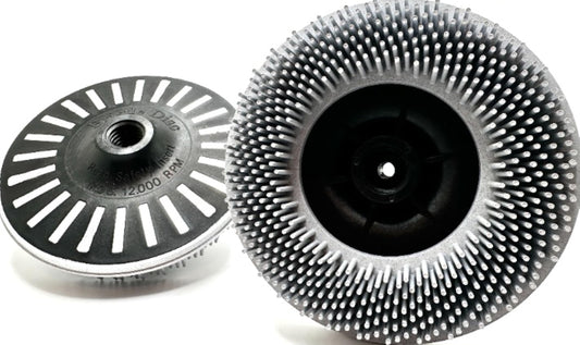 Pro-Graad 4-1/2” x 5/8”-11 120 Grit White Bristle Disc | Ceramic-Aluminum Oxide Abrasive Bristle Disc with 5/8”-11 Fast Change Hub | Remove Coatings Paint Rust Contaminants Weld Burn | Pack of 1