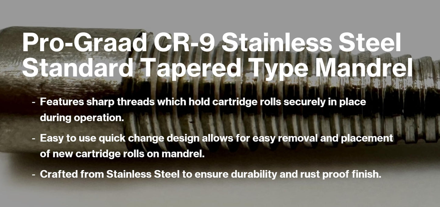 Pro-Graad M-9X5 M-9 Standard Tapered Type Mandrels for Cartridge Rolls, 2-3/4” Overall Length, 1/4" x1” Shank x 1/8”x1” Pilot (Pack of 5)