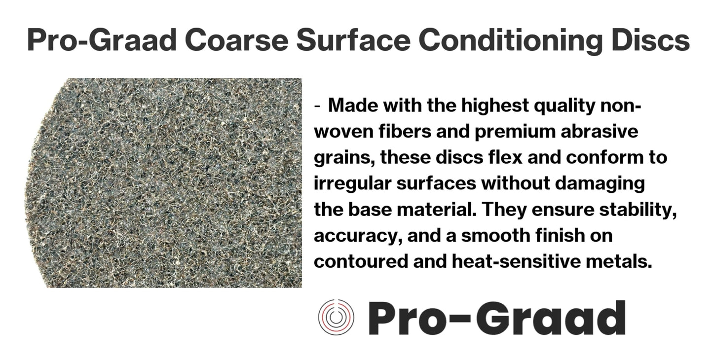 Pro-Graad 5" ACRS Hook & Loop Surface Conditioning Discs, 10 Pack, Brown, Coarse Grit, Aluminum Oxide, for Metal Surface Prep Sanding Polishing Deburring Cleaning - Easy Attachment, 00750