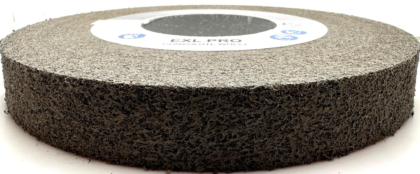 Pro-Graad EXL PRO Convolute Deburring Polishing Wheel - 8" x 1" x 3" 9S Fine Silicon Carbide - Professional Grade - Metal Deburring, Finishing and Polishing Wheel - 94908 - 1 Pack