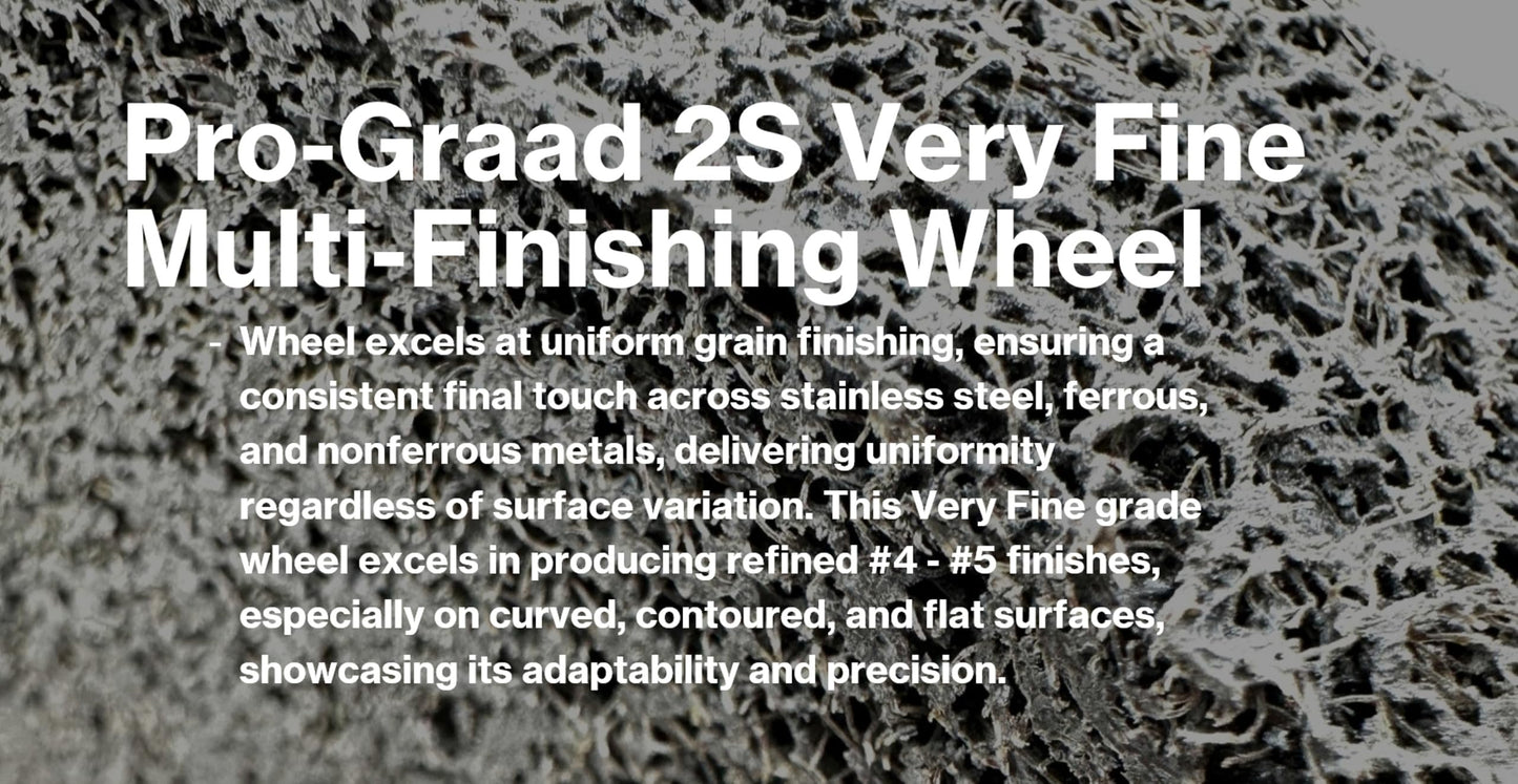 Pro-Graad Multi-Finishing Wheel – 6” x 1” x 1” 2S Very Fine Grit Silicon Carbide - Stainless Steel Finishing Convolute Wheel  – for #4 - #5 Finish - 1 Pack