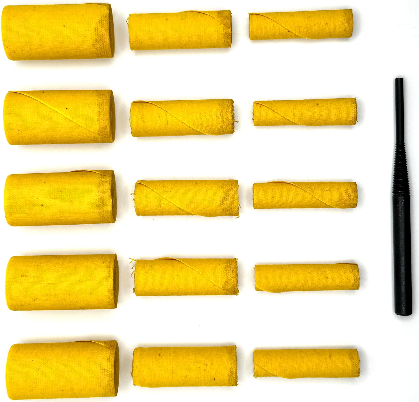 Pro-Graad Yellow Treated Cloth Buffing & Polishing Cartridge Roll (3/8", 1/2", 3/4" Assortment, 16, Each)