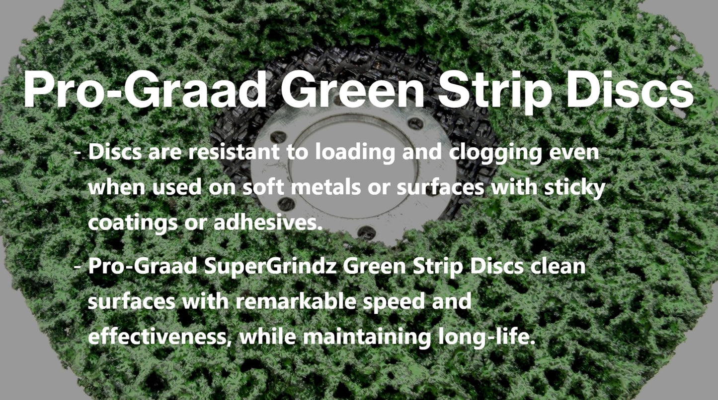 Pro-Graad 5 Pack Strip Disc Stripping Wheels 4.5" x 7/8" Stripping Discs Wheel for Angle Grinder Clean and Remove Paint Coating Rust Welds Oxidation, Green, Pack of 5