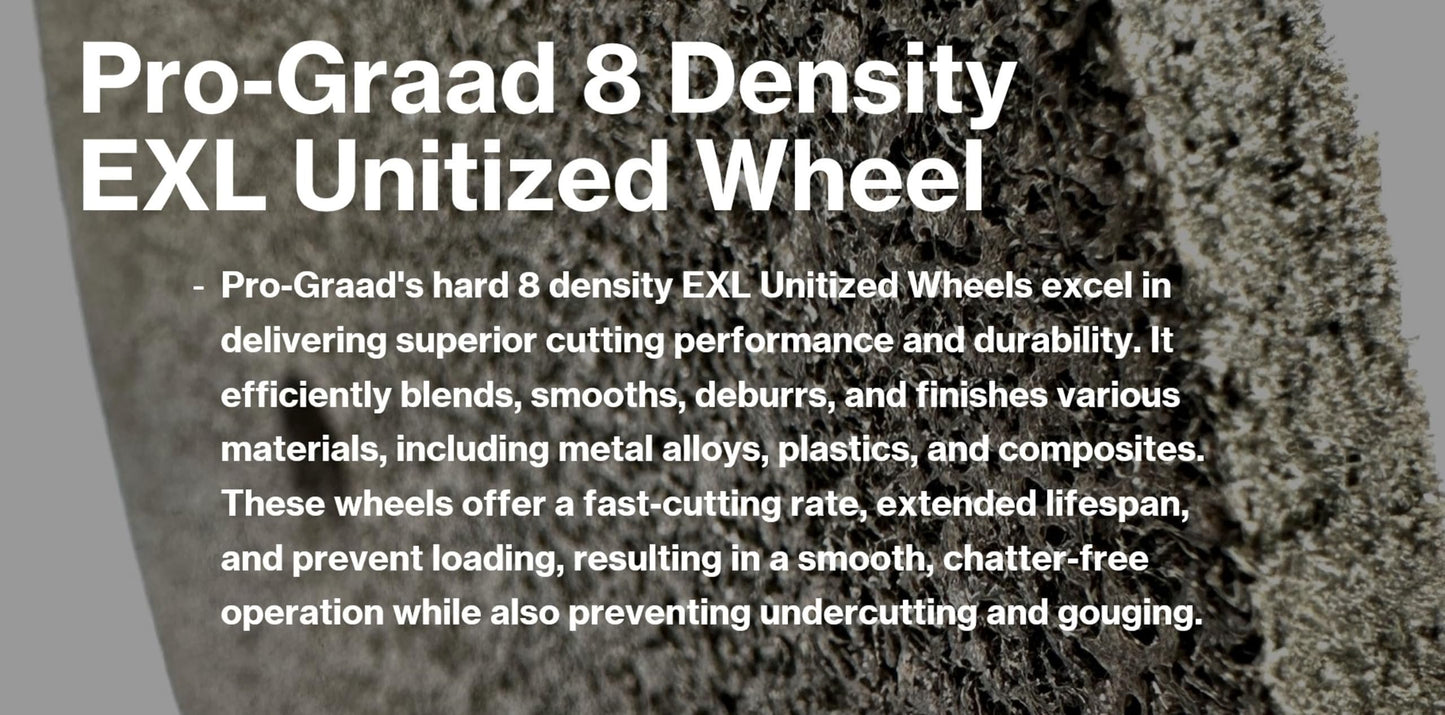 Pro-Graad EXL Unitized Wheel, Aluminum Oxide, 6" Diameter x 1/4" Wide x 1/2" Arbor, 8A Coarse | 13777 | (Pack of 1)