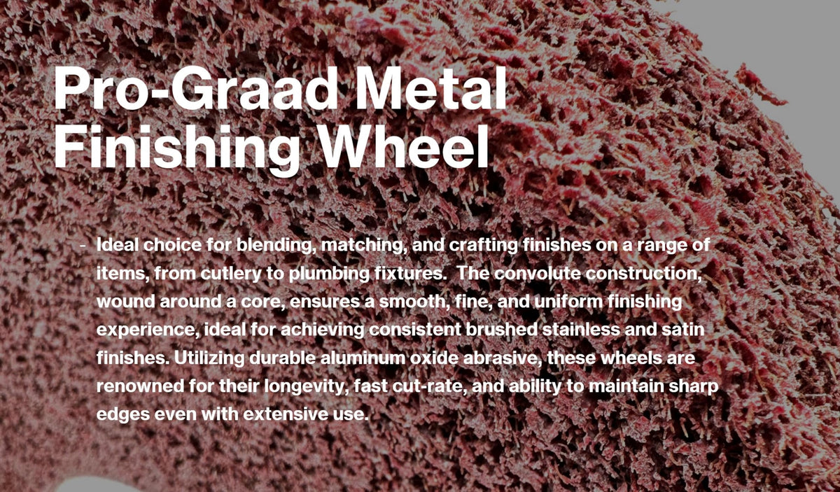 Pro-Graad Metal Finishing Wheel – Aluminum Oxide – Maroon Metal Finish Convolute Wheel – for #3 & #4, Brush, Satin and Mill Finishes – Pack of 1