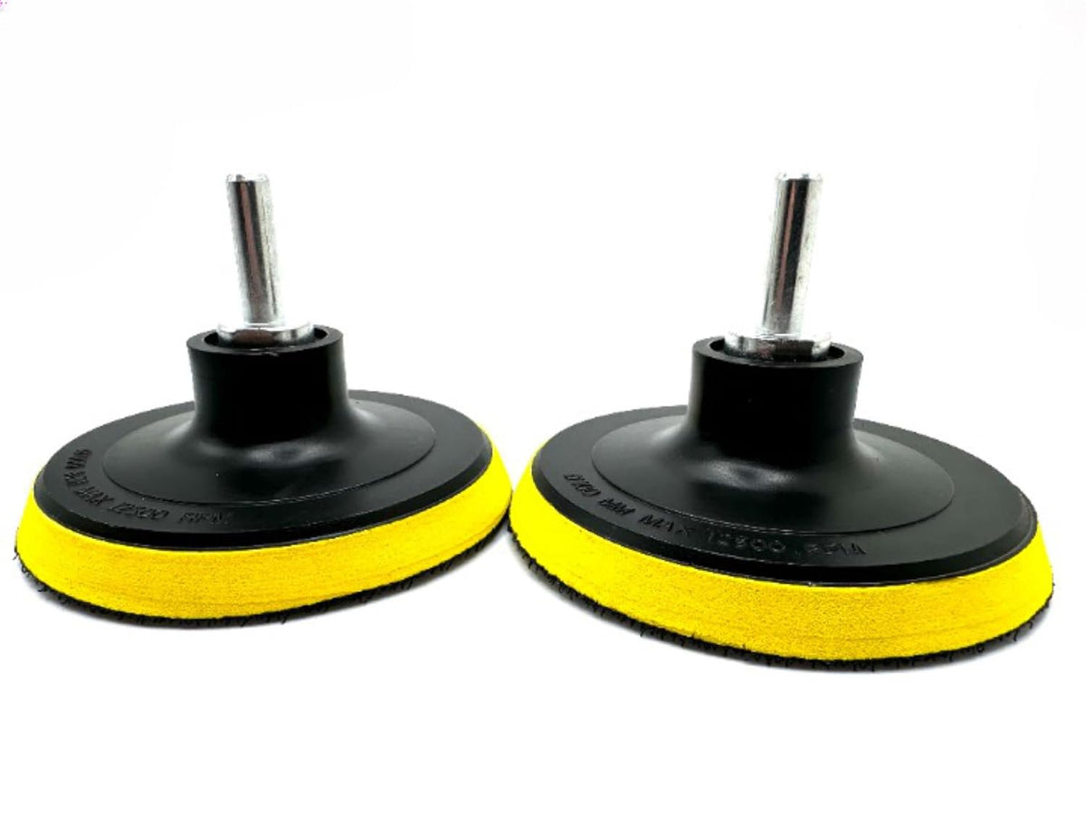 Pro-Graad 2 Pack 4" Hook and Loop Backing Pads Foam Backer Pad with 5/8”-11 – 4 inch Backup Pads for use with Angle Grinder or Drill Sanding Polishing Discs – Includes 2pcs 0.30” (8mm) Shank Adapters