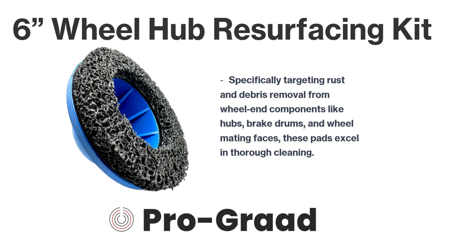 Pro-Graad 6” Professional Brake Hub Cleaning & Resurfacing Kit – 6” Silicon Carbide Disc with Drill Adapter – Wheel Hub, Rim & Rotor Rust Removal Tool for Cars, Vans, Trucks & Sprinters