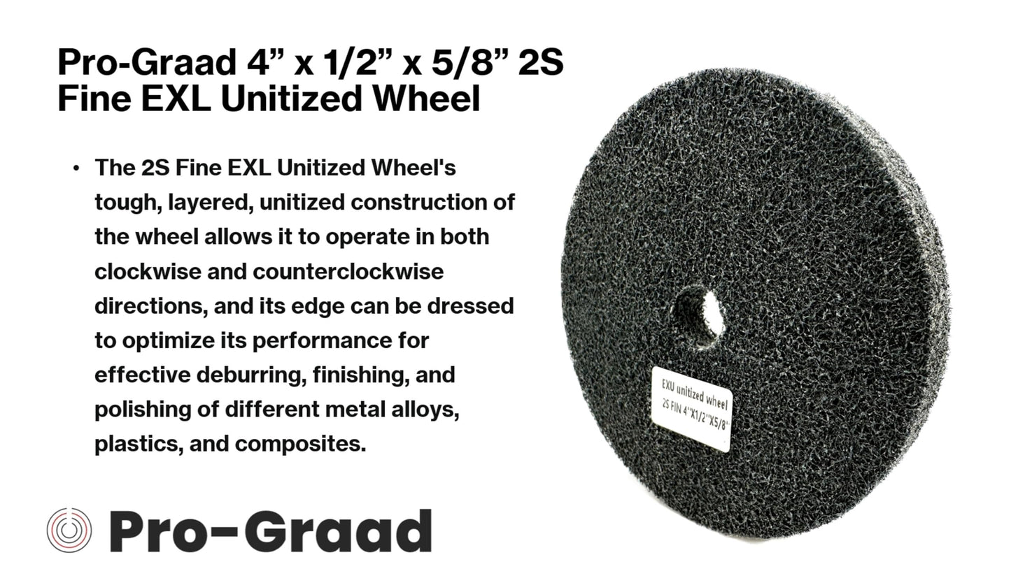 Pro-Graad EXL Unitized Wheel, Silicon Carbide, 4" Diameter x 1/2" Wide x 5/8" Arbor, 2S Fine | 27942 | (Pack of 2)