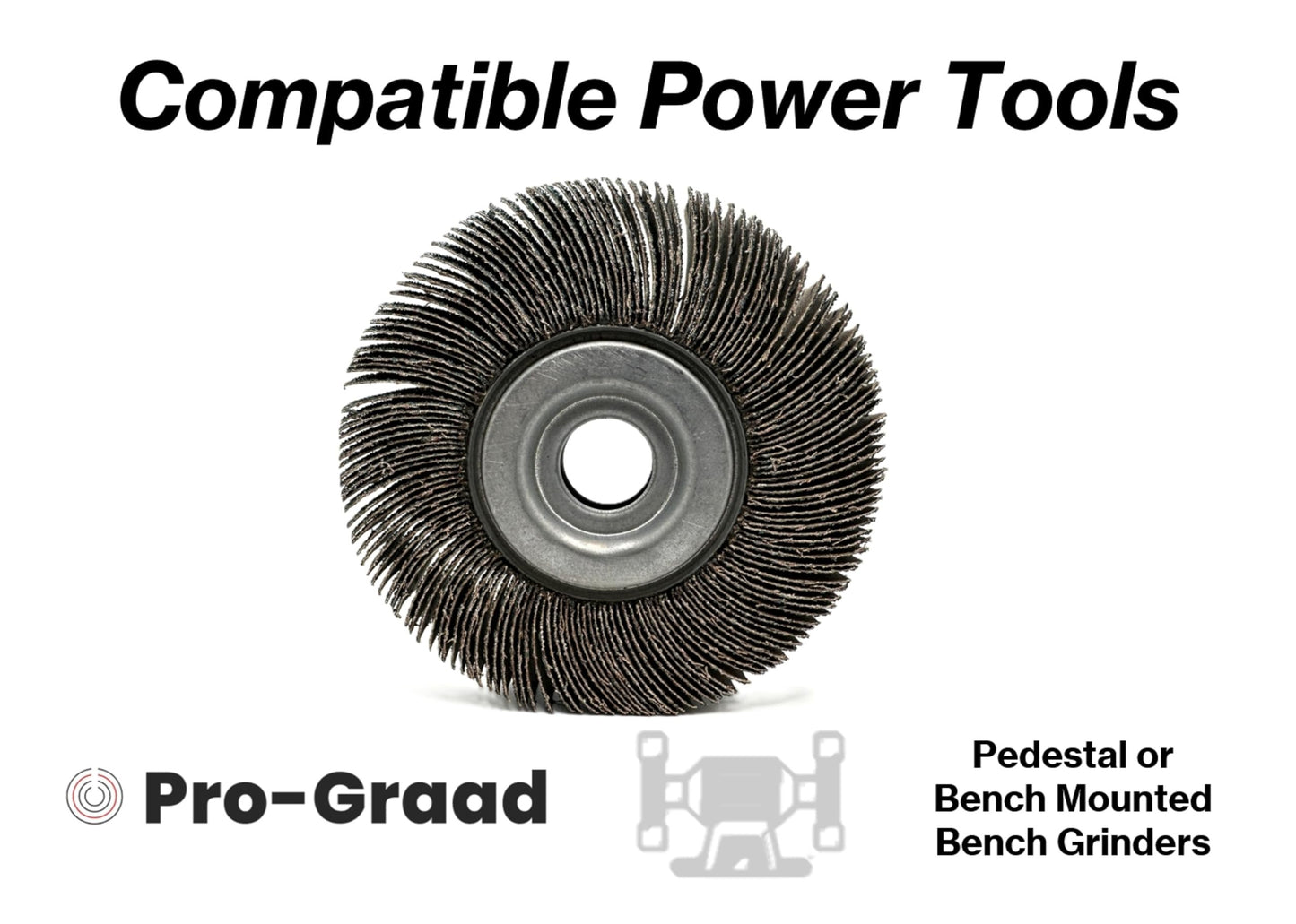 Pro-Graad 6” x 1” x 1” 120 Grit Premium Zirconia Abrasive Unmounted Flap Wheel for Deburring, Sanding, Grinding, Rust, Paint Removal Polishing Wheel for Bench Grinder