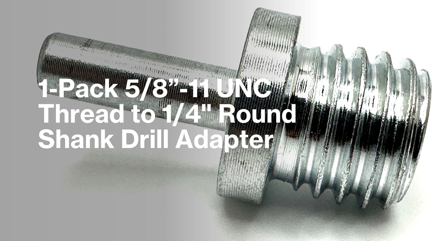 Pro-Graad DA1 5/8" to 1/4" Drill Adapter Converts 2" to 6" Polisher Pad Backing Plates or Core Drill Bit with 5/8”-11 UNC Thread to 1/4" Shank for Use with Drills, Drill Press and Die Grinders