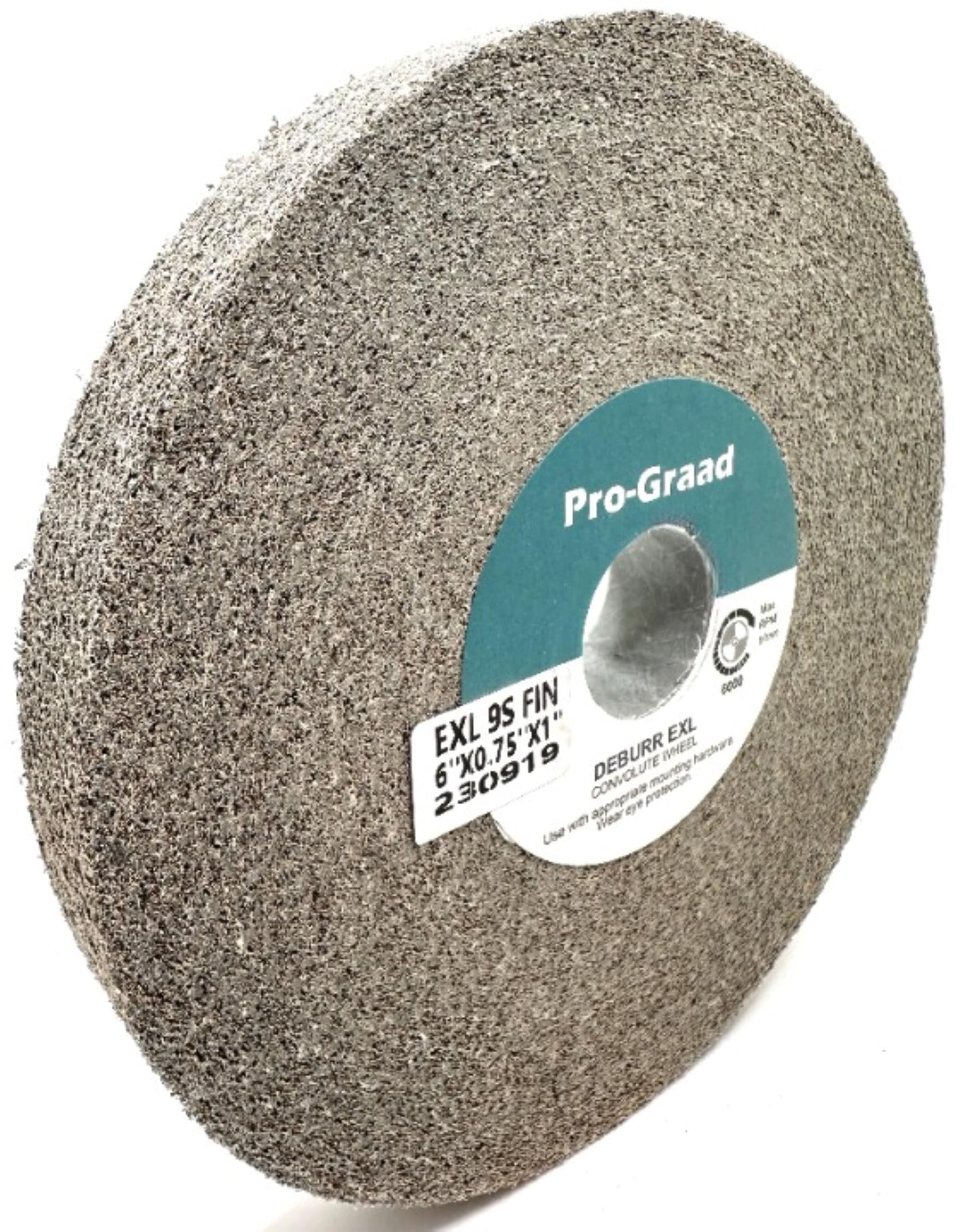 Pro-Graad EXL Deburring Wheel - 6" x 3/4" x 1" 9S Fine Grit - Silicon Carbide - Metal Deburring, Finishing and Polishing Wheel - Convolute - 14630 - (1 Pack)
