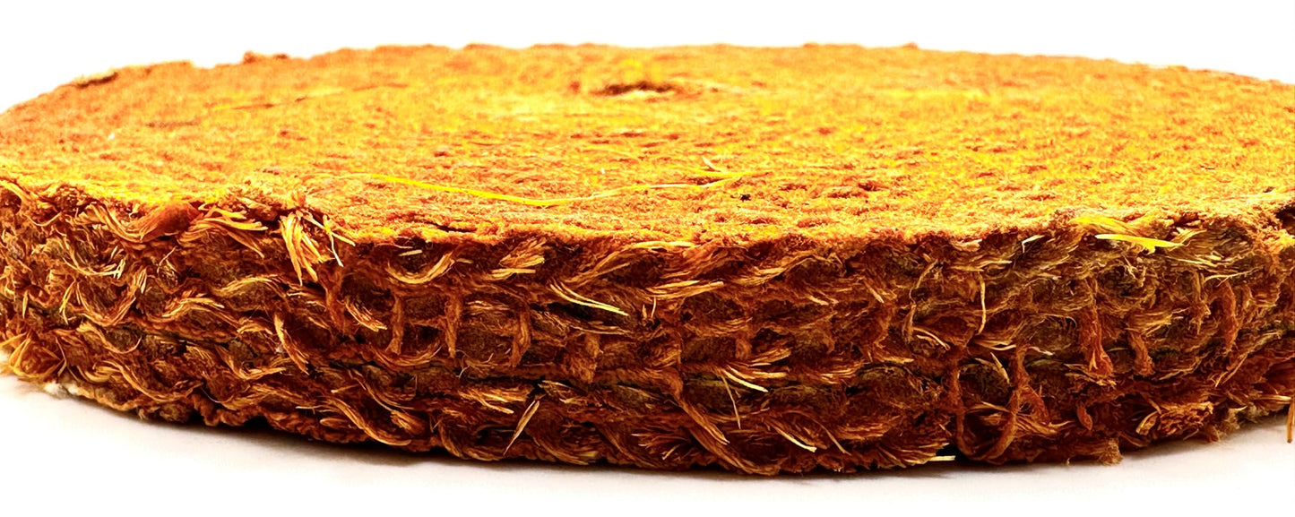 Pro-Graad 10” Orange Dip Treated Rigid Full Sisal Buffing Wheel, 5/8 inch Arbor Hole, 1/2 inch Thickness, 1/4 inch Sewn, for Cut Buffing Steel, Stainless Steel, Ferrous Metals, Pack of 1