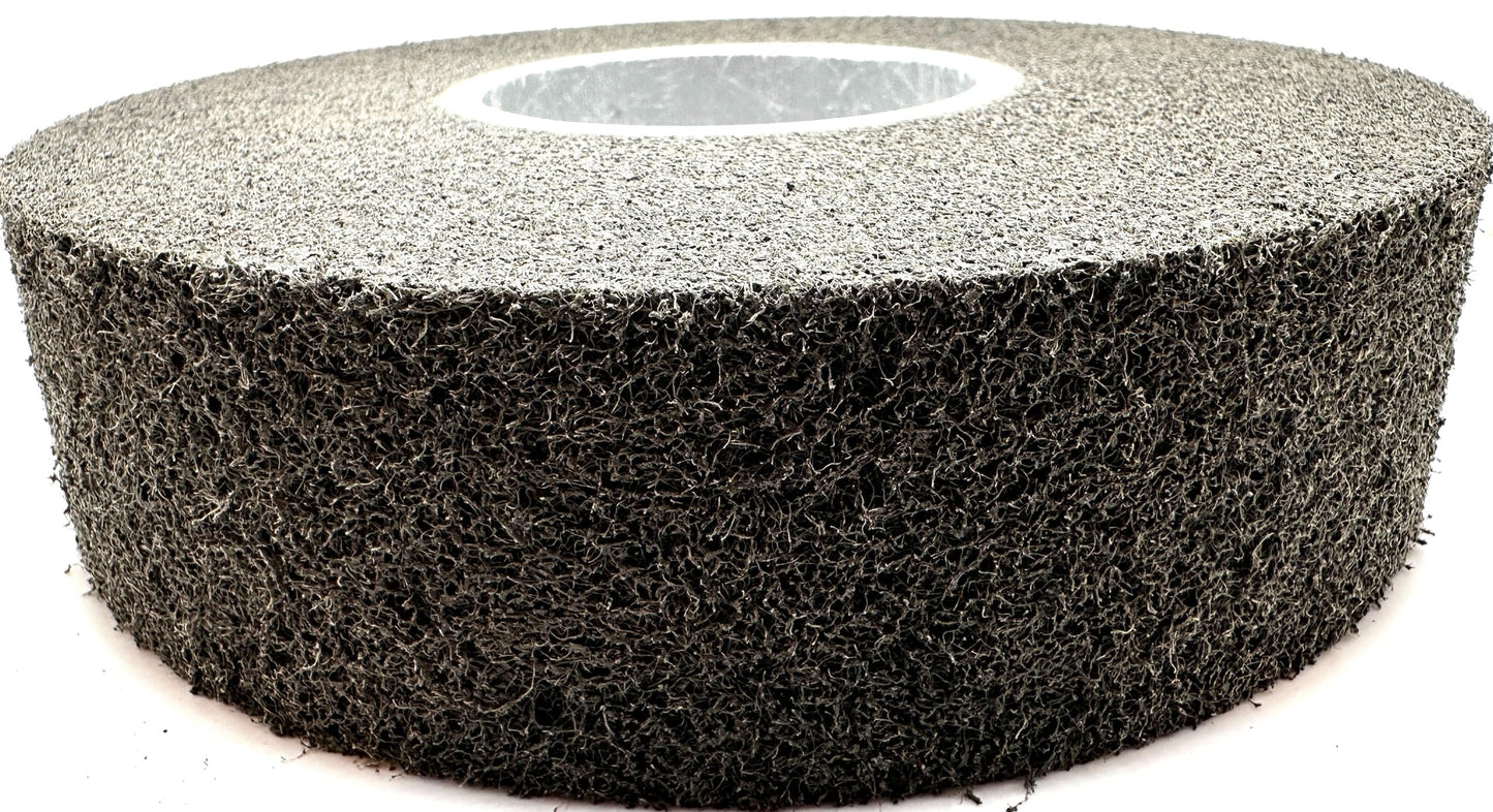 Pro-Graad Multi-Finishing Wheel – 8” x 2” x 3” 2S Medium Grit Silicon Carbide - Stainless Steel Finishing Convolute Wheel – for #4 Finish - 1 Pack
