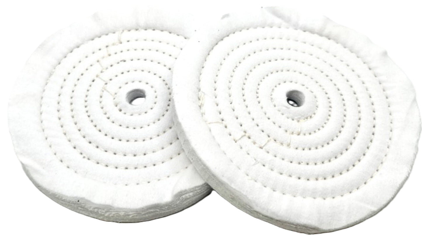 Pro-Graad 2-Pack Buffing Polishing Wheels 8" x 5/8" Arbor 40-Ply Extra Thick Soft Flannel for Bench Grinder Buffer, Ideal for Mirror Finishing Aluminum, Stainless Steel, Chrome, Plastics, Silver, Gold