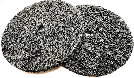 Pro-Graad 2 Pack 6” x 1/2” x 1/2" Strip & Clean Disc, Silicon Carbide Extra Coarse Cleaning Stripping Discs for Bench/Angle Grinder, Remove Paint Coatings Corrosion Rust Weld Cleanup, Black, Pack of 2