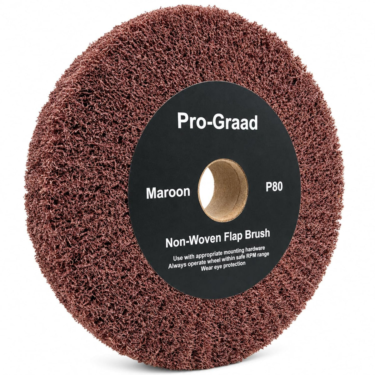 Pro-Graad Bench Grinder Finishing Flap Brush Wheel 6" x 1", P80 Grit