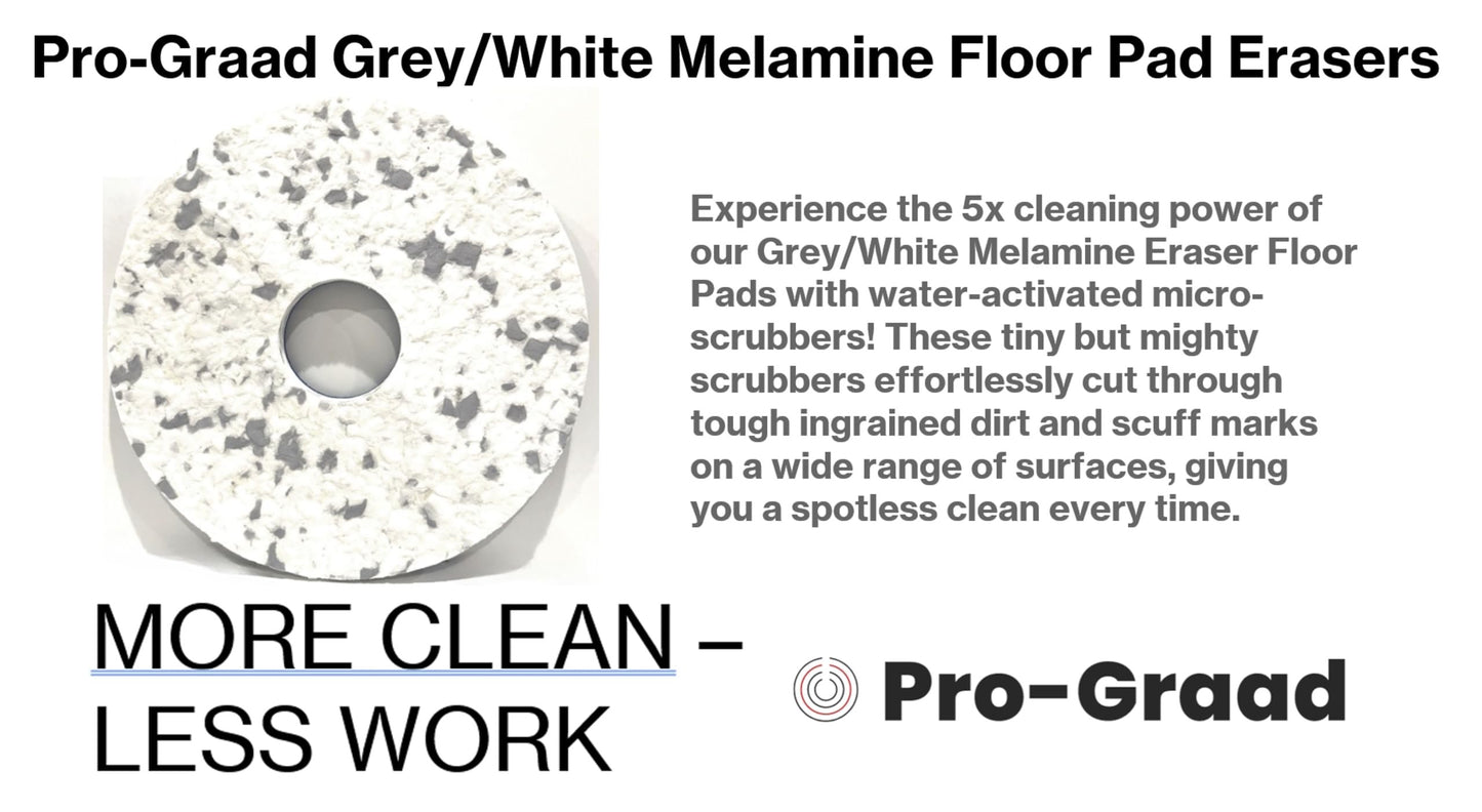 Pro-Graad 20” 505mm Grey/White Melamine Eraser Floor Pad, 73999, 5 Pack