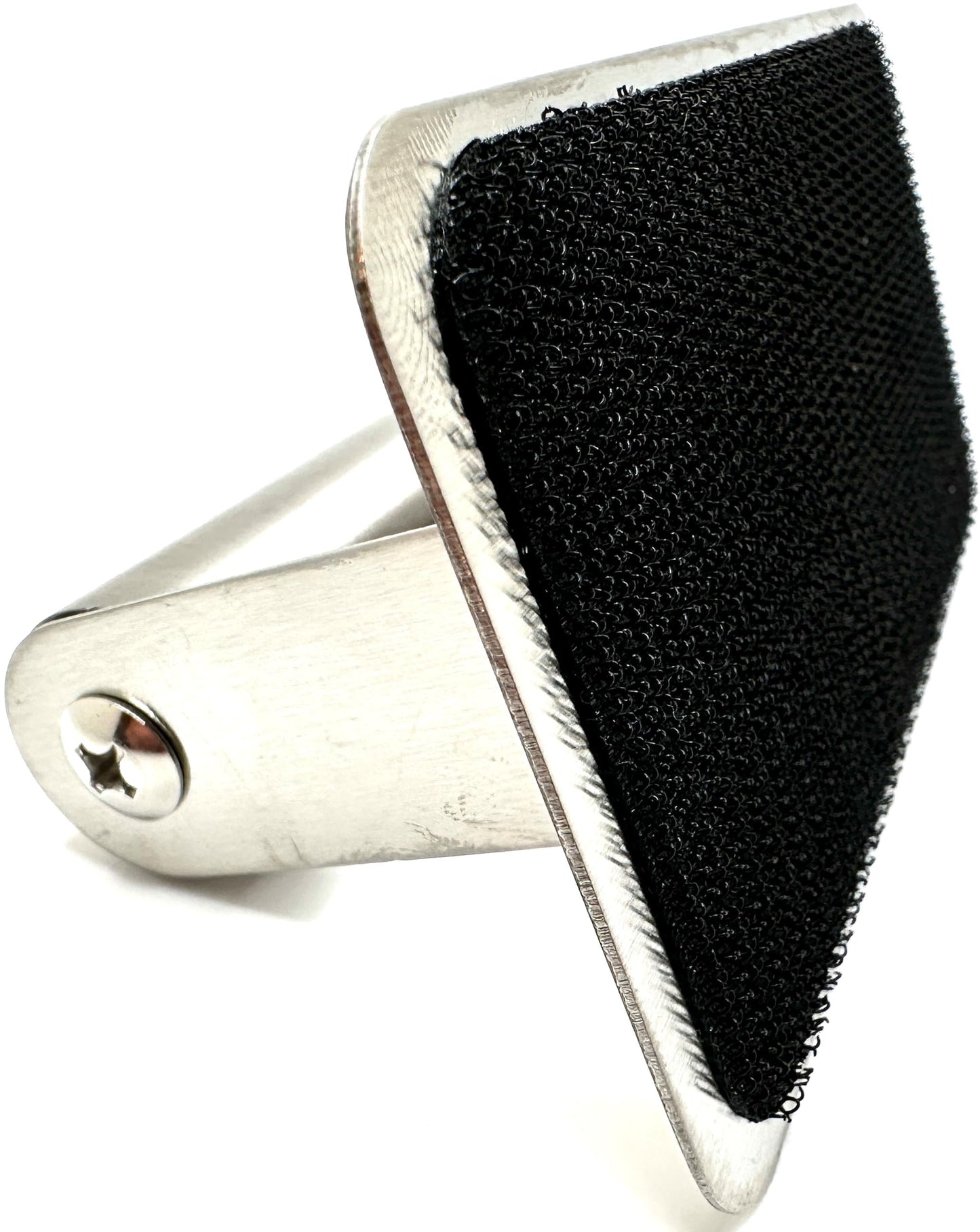 Pro-Graad 961 Heavy Duty Stainless Steel Pad Holder for use with 3-1/2” x 6” Non-Woven Scouring & Cleaning, Griddle Pads, Stainless Steel Handle, Hook and Loop Pad Holder, Pack of 1