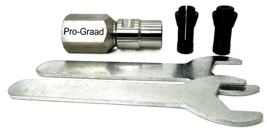 Pro-Graad Flapper Adapter 5/8 UNC Thread with 1/8” & 1/4" Collet - Converts Angle Grinders to Rotary Tools - Compatible with 5/8”-11 Threaded Angle Grinders