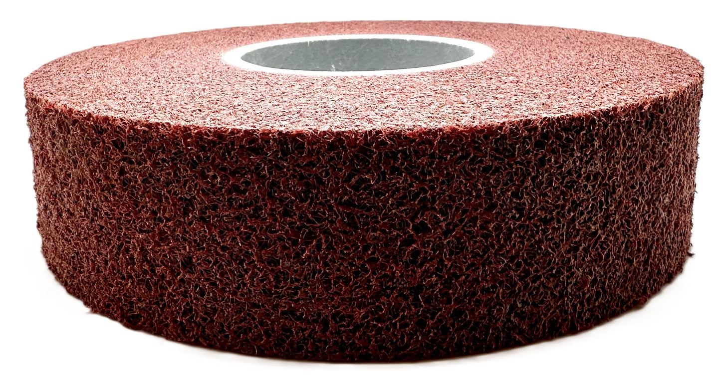 Pro-Graad Metal Finishing Wheel – 8” x 2” x 3” 5A Medium – Aluminum Oxide – Maroon Metal Finish Convolute Wheel – for #3 & #4 Brush, Satin and Mill Finishes – 01876 - Pack of 1