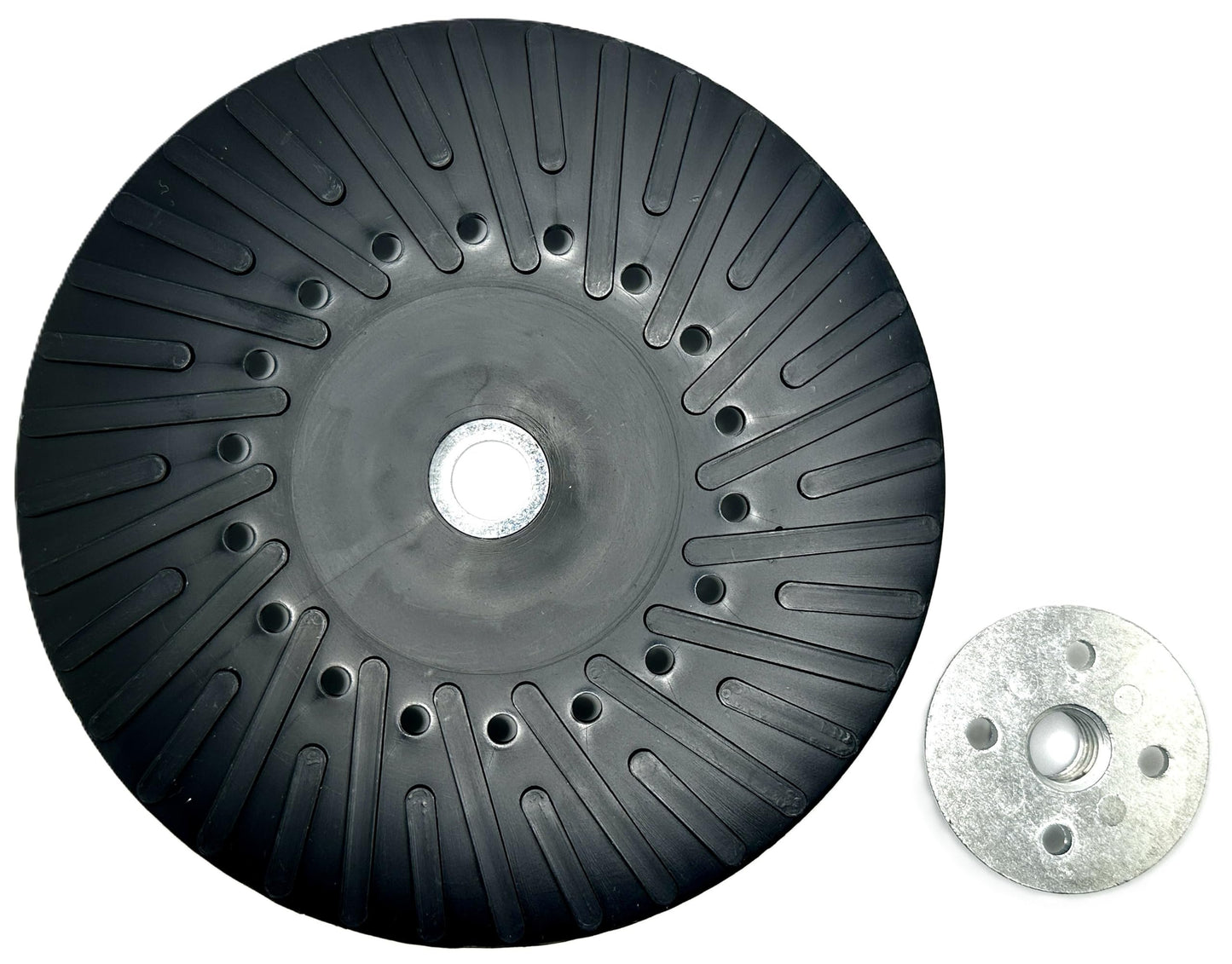 Pro-Graad 7” Angle Grinder Ribbed Rigid Backing Pad for Resin Fiber Discs, 7 inch x 5/8-11 Sanding Disc Backer Pad for Grinding, Sanding, Stripping on Metal, Wood, 7/8" Arbor - Grinder Attachment