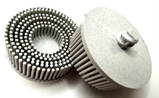Pro-Graad 5 Pack 2" 120 Grit White R-Type Bristle Disc | Ceramic-Aluminum Oxide Abrasive Bristle Disc with Quick Change Roll Lock | Pack of 5 | White