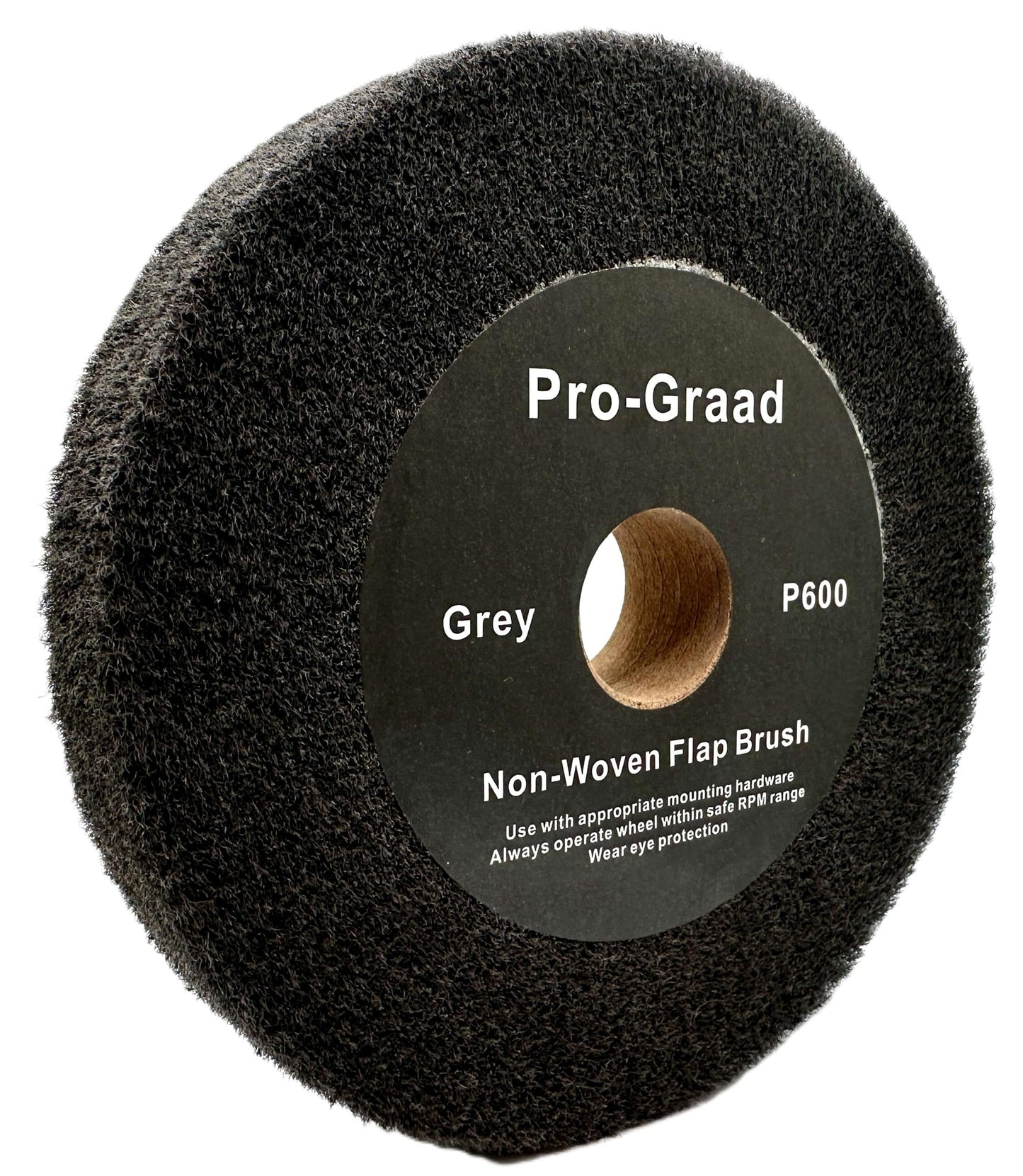 Pro-Graad 6” x 1” Grey 600 Grit Non-Woven Bench Grinder Polishing Burnishing Satin Finishing Flap Brush Wheel for Aluminum Copper Metal Golf Club Refurbishing, Compatible for 1/2”, 5/8”, 3/4" Arbor