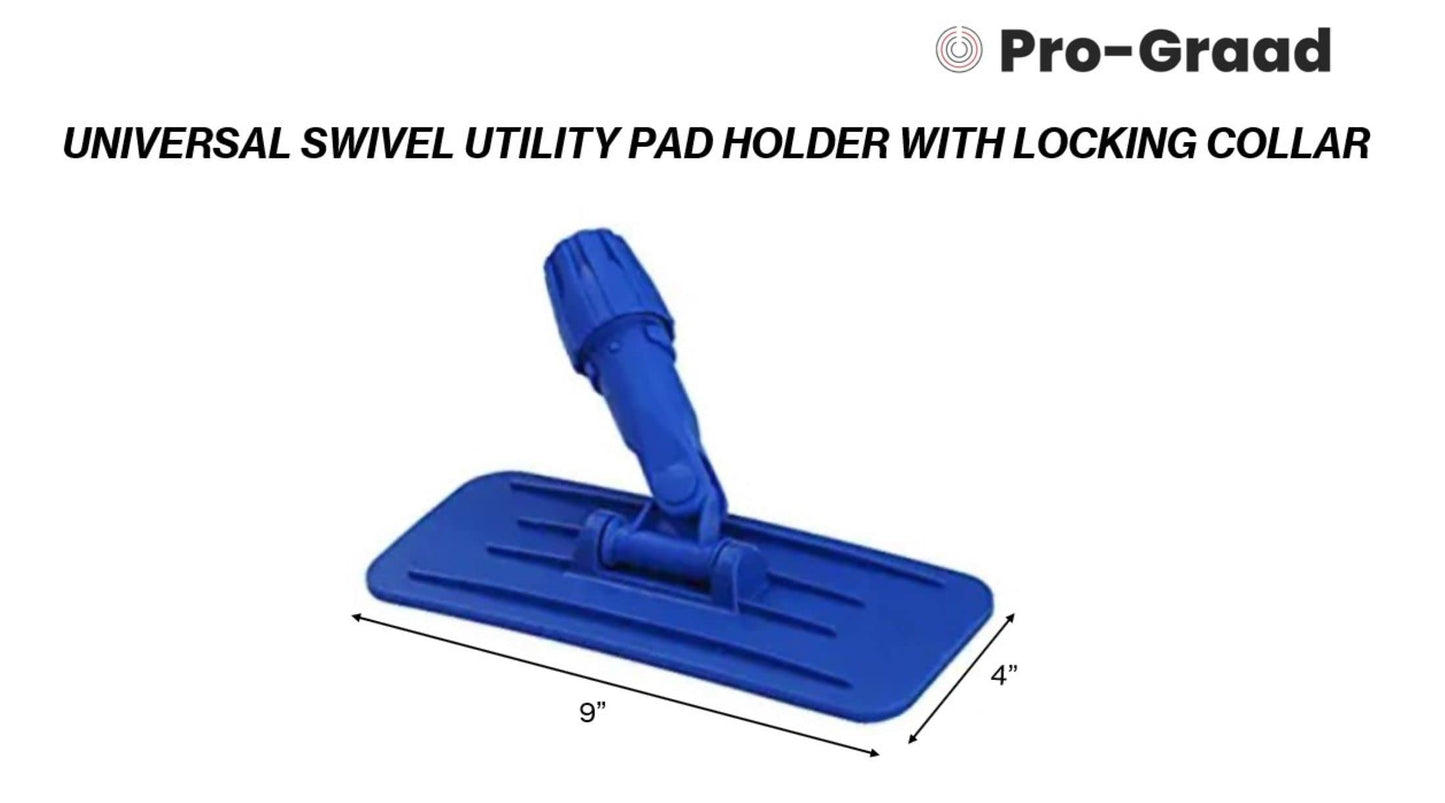 Pro-Graad Universal Swivel Pad Holder With Locking Collar for 4.5" x 10" Utility Cleaning Scouring Scrubber Pads, Compatible With Doodlebug