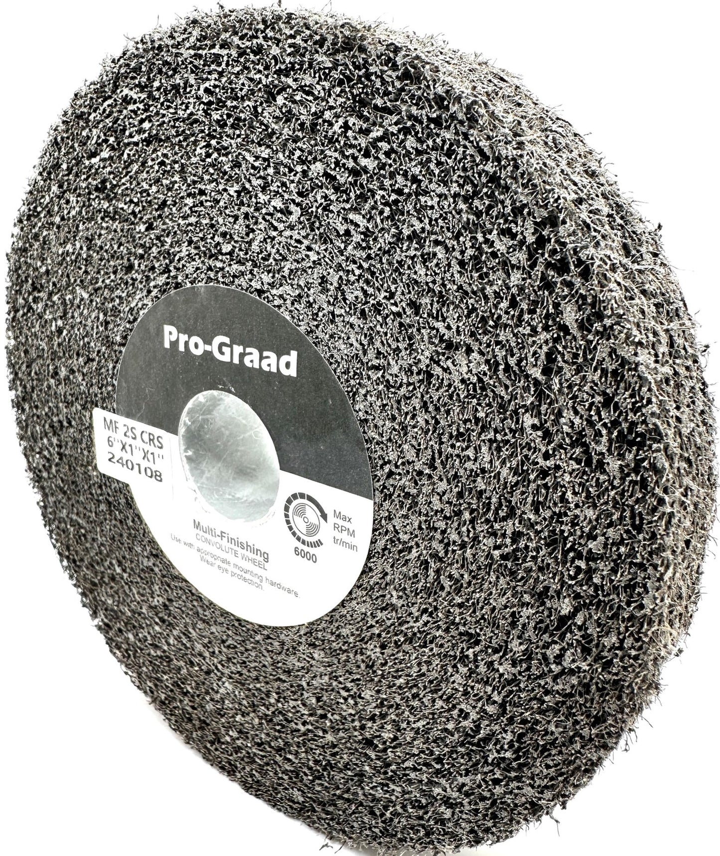 Pro-Graad Multi-Finishing Wheel – 6” x 1” x 1” 2S Coarse Silicon Carbide - Stainless Steel Finishing Convolute Wheel - 13170 – for #3 Finish - 1 Pack