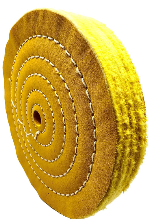 Pro-Graad Buffing Wheel 6" x 1" Thick, Yellow Cotton, 70 Ply, 1 Pack