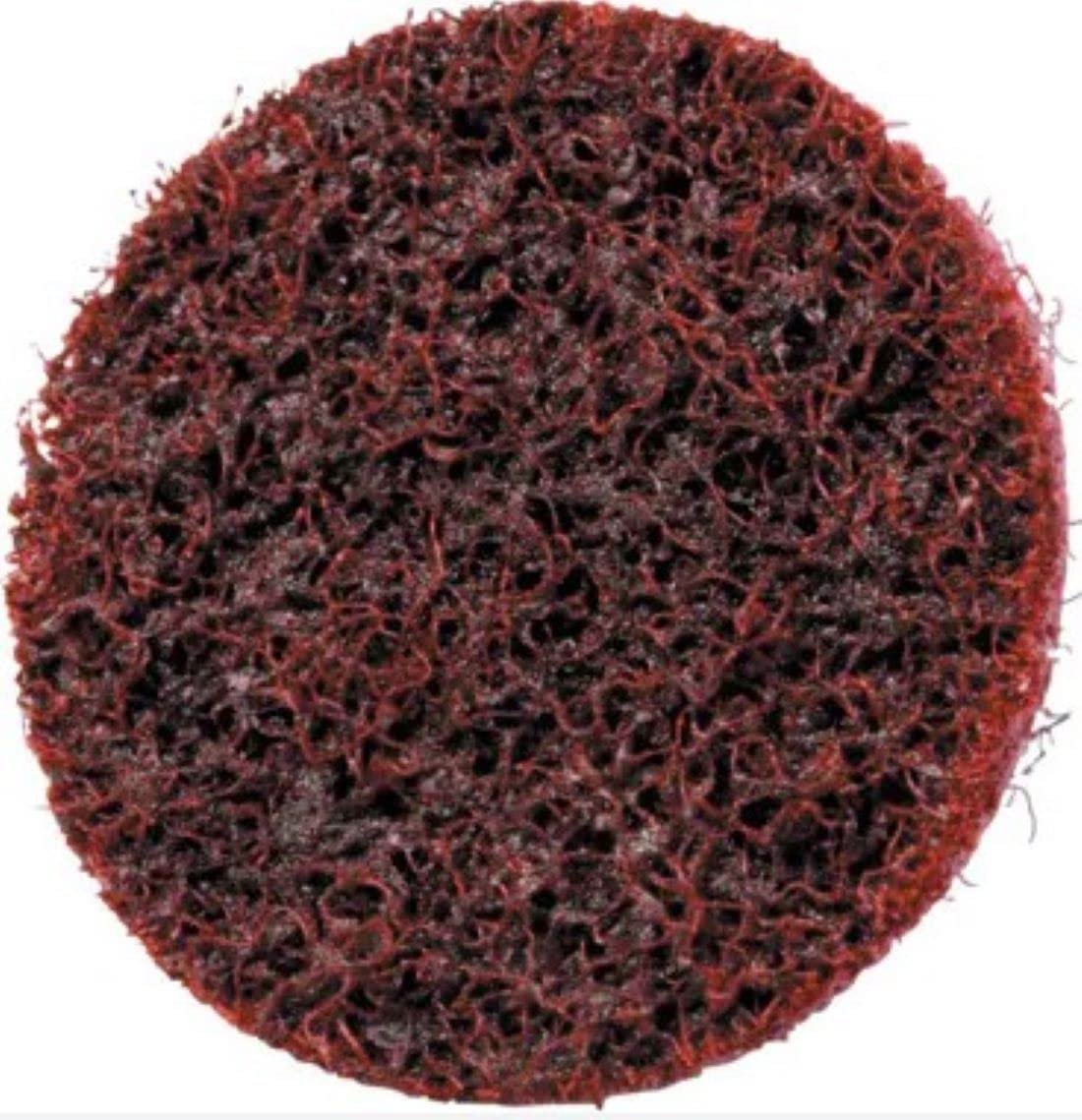 Pro-Graad 2" Quick Change Non-Woven Nylon Surface Conditioning Discs for Deburring Sanding Blending Polishing Paint Removal with Male R-Type Backing Use with Die Grinder - Red (Medium) - (25 Pack)