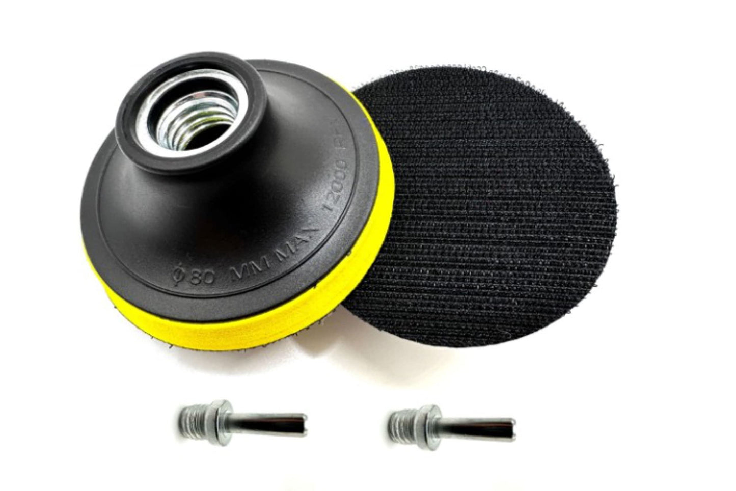 Pro-Graad 2 Pack 3" Hook and Loop Backing Pads Foam Backer Pad with 5/8”-11 – 3 inch Backup Pads for use with Angle Grinder or Drill Sanding Polishing Discs – Includes 2pcs 0.30” (8mm) Shank Adapters