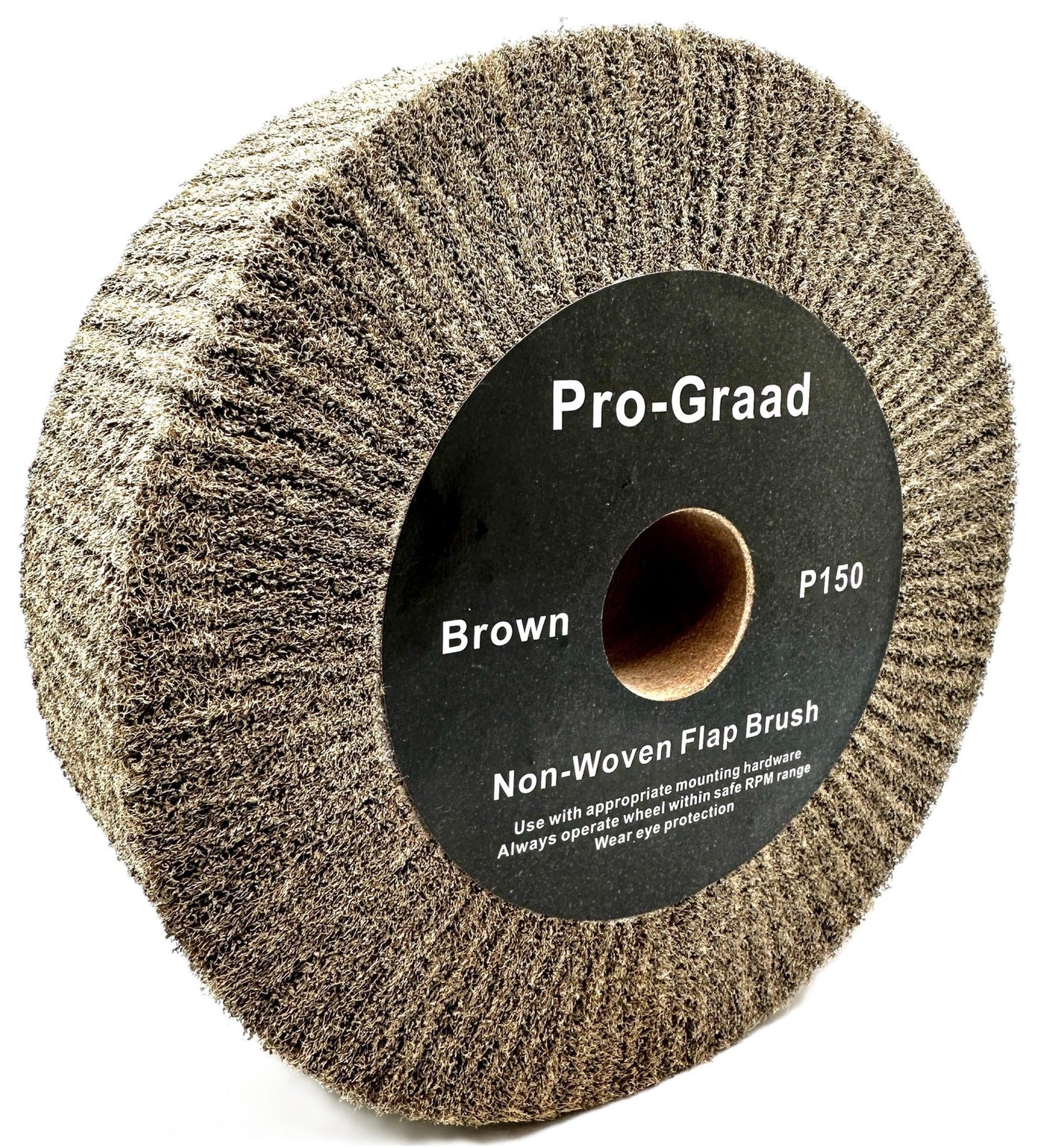 6” x 2” Brown P150 Cut & Polish Non-Woven Bench Grinder Polishing Burnishing Satin Finishing Flap Brush Wheel, Aluminum Copper Metal Golf Club Refurb, Compatible for 1/2”, 5/8”, 3/4" Arbor