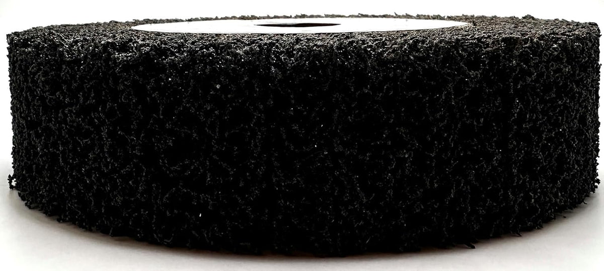 Pro-Graad 8” x 2” Black 40 Grit Extra Coarse Non-Woven Bench Grinder Strip & Clean Flap Brush Wheel, Metal Graining, Stripping, Rust & Paint Removal, Compatible for 1/2”, 5/8”, 3/4", 1", 1-1/4" Arbor