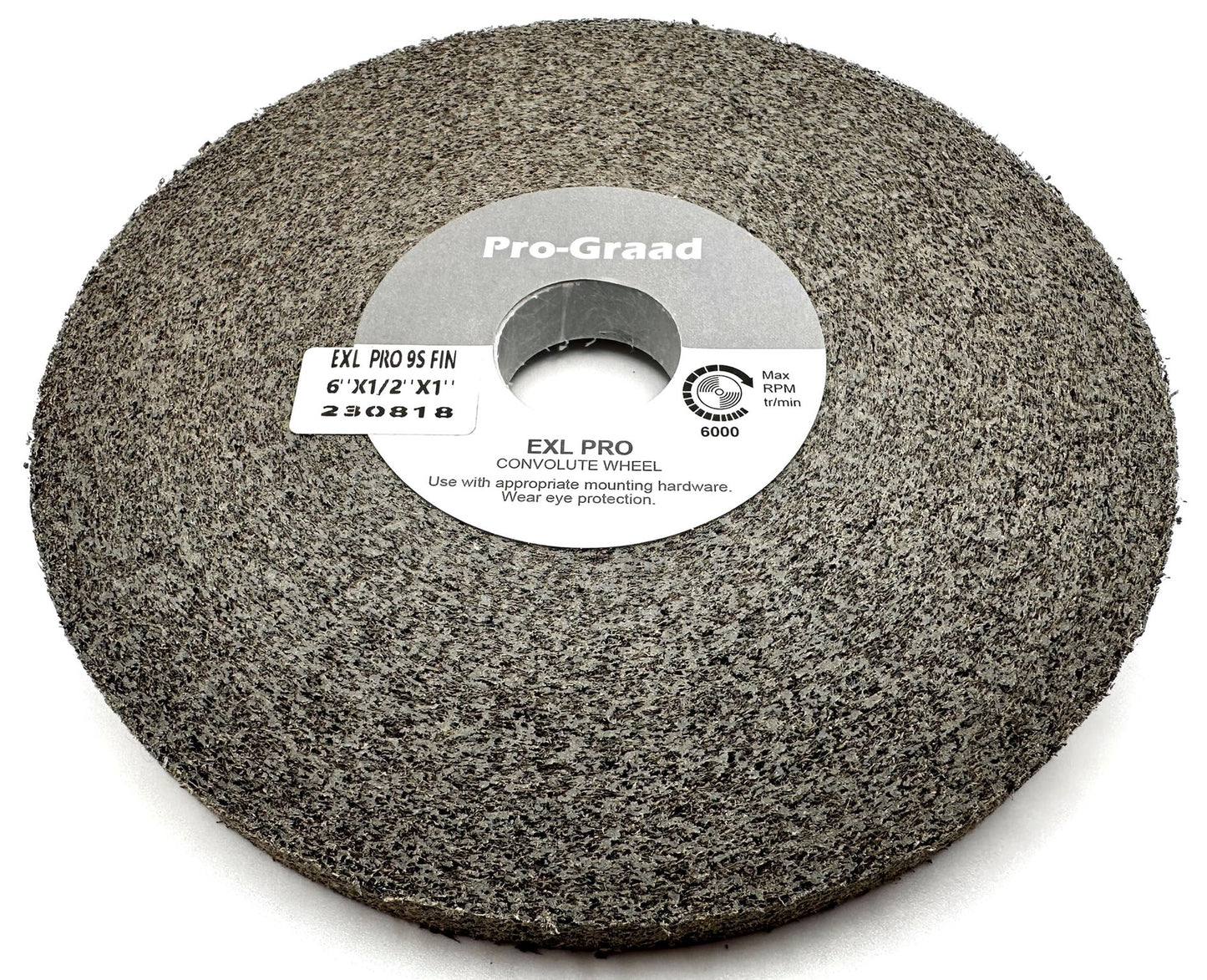 Pro-Graad EXL PRO Convolute Deburring Polishing Wheel - 6" x 1/2" x 1" 9S Fine Silicon Carbide - Professional Grade - Metal Deburring, Finishing and Polishing Wheel - 94904 - 1 Pack